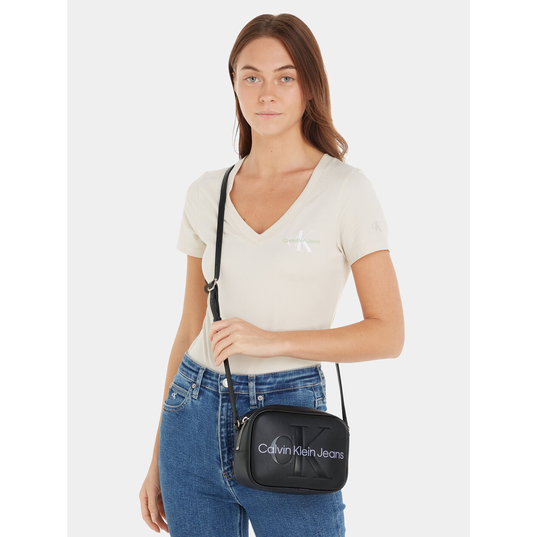 Calvin Klein Jeans Дамска чанта Sculpted Camera Bag18 Mono K60K610275 Черен - Pepit.bg