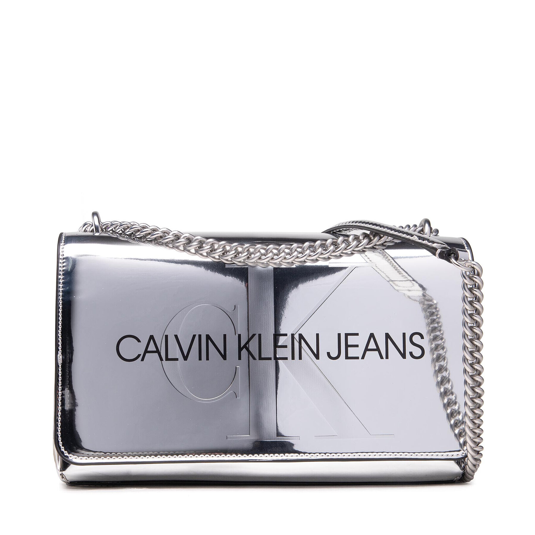 Calvin Klein Jeans Дамска чанта Sculpted Conv E/W Flap Silver B K60K608842 Сребрист - Pepit.bg