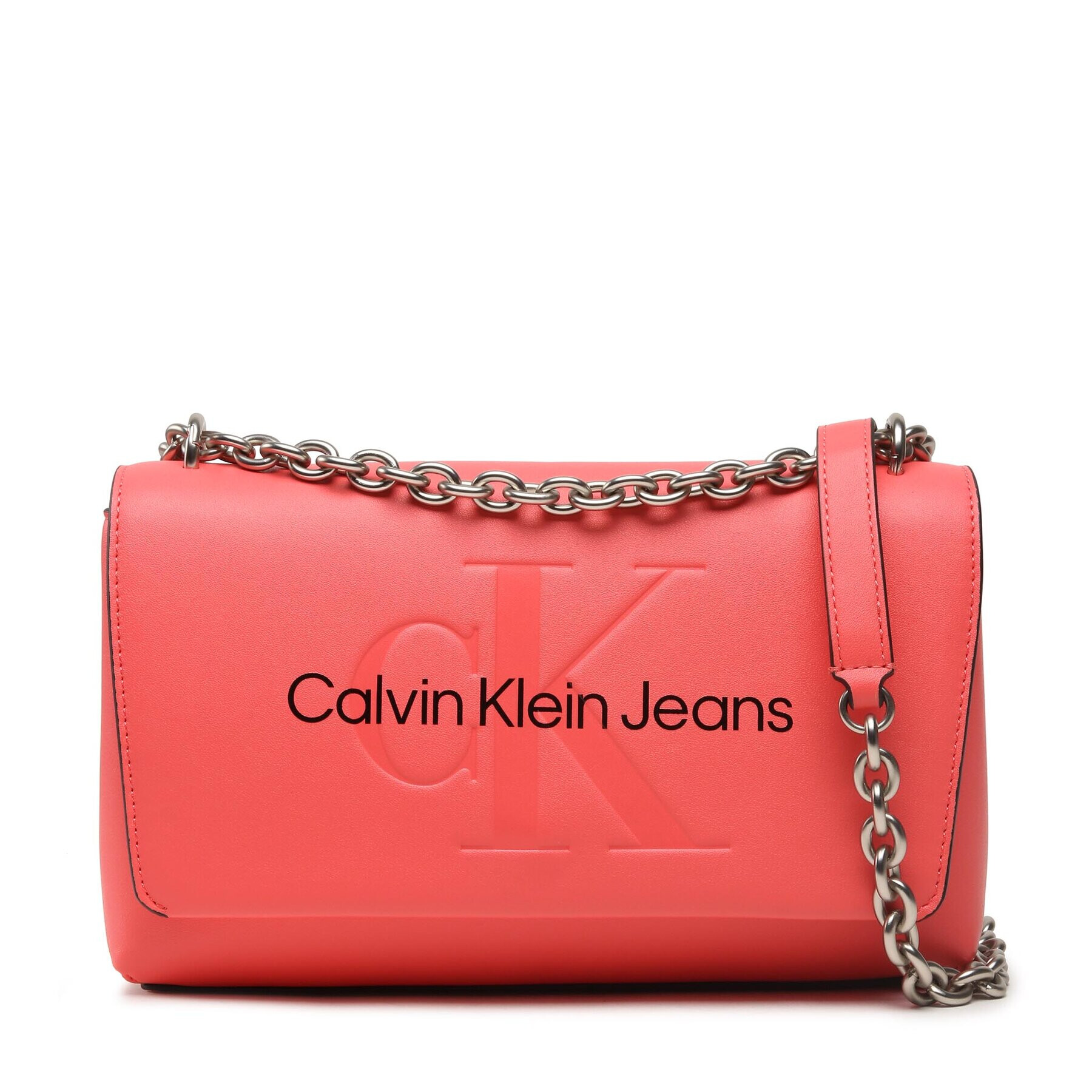 Calvin Klein Jeans Дамска чанта Sculpted Ew Flap Conv25 Mono K60K607198 Коралов - Pepit.bg