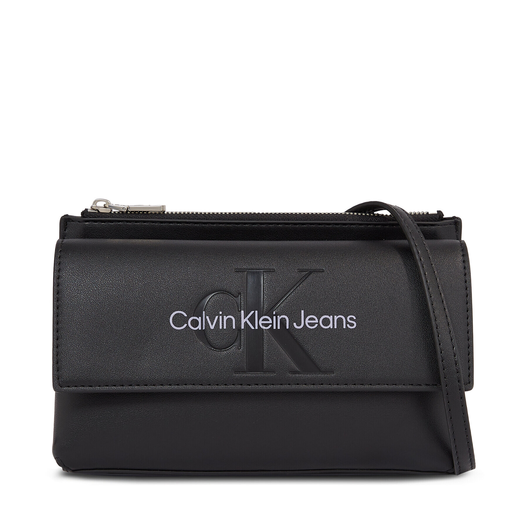 Calvin Klein Jeans Дамска чанта Sculpted Ew Flap Xbody Mono K60K610579 Черен - Pepit.bg