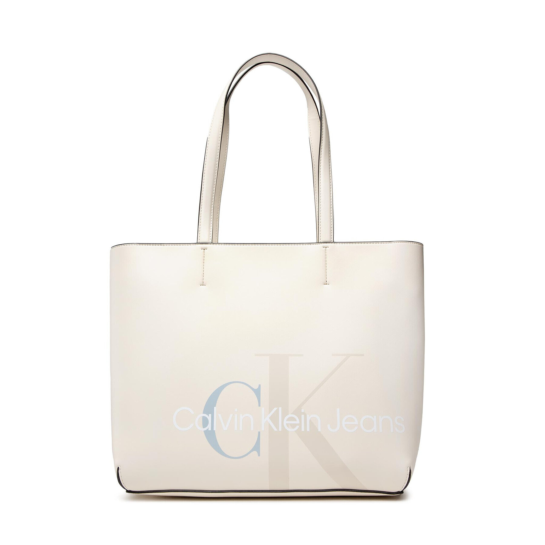 Calvin Klein Jeans Дамска чанта Sculpted Mono Shopper K60K608928 Бял - Pepit.bg