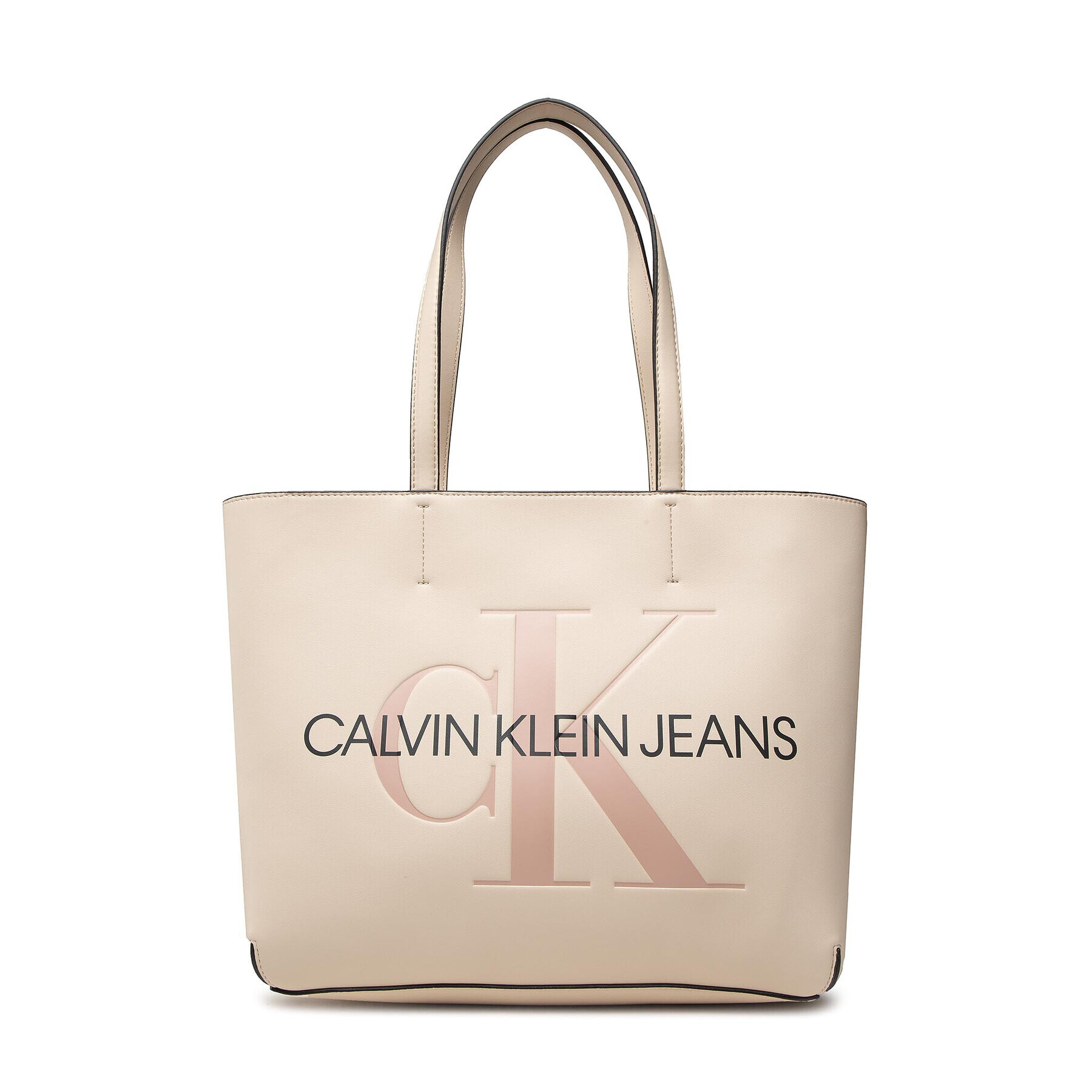 Calvin Klein Jeans Дамска чанта Sculpted Shopper 29 Mono K60K608374 Бежов - Pepit.bg