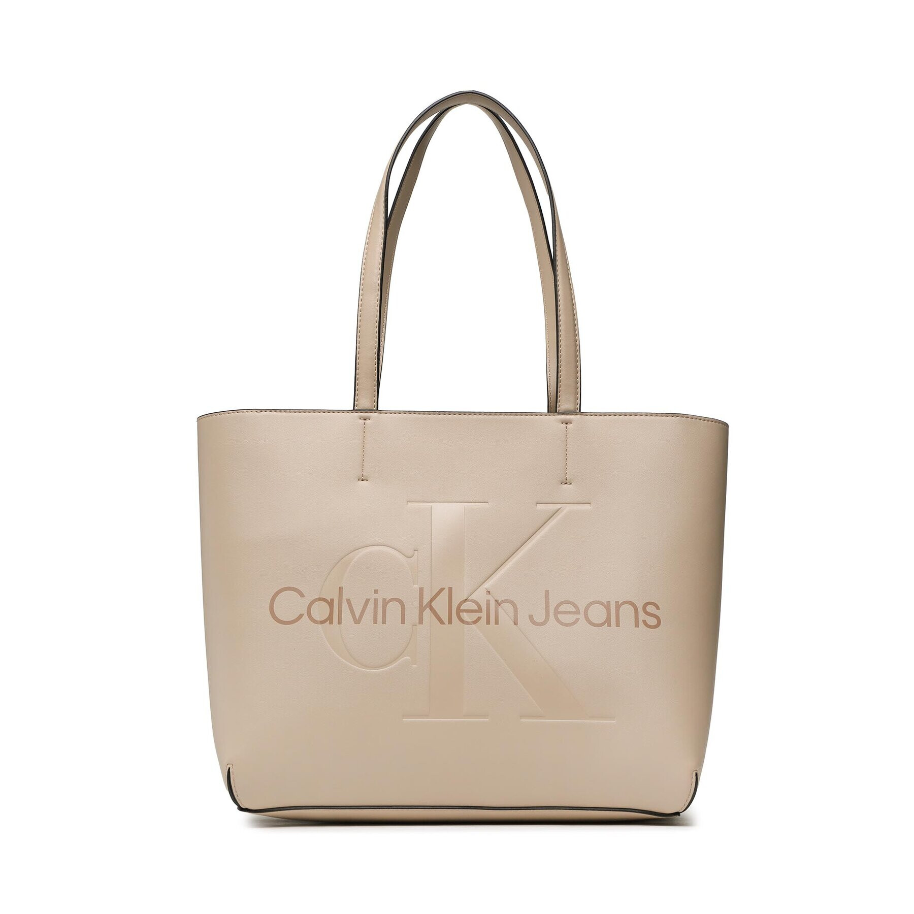 Calvin Klein Jeans Дамска чанта Sculpted Shopper29 Mono K60K610276 Бежов - Pepit.bg