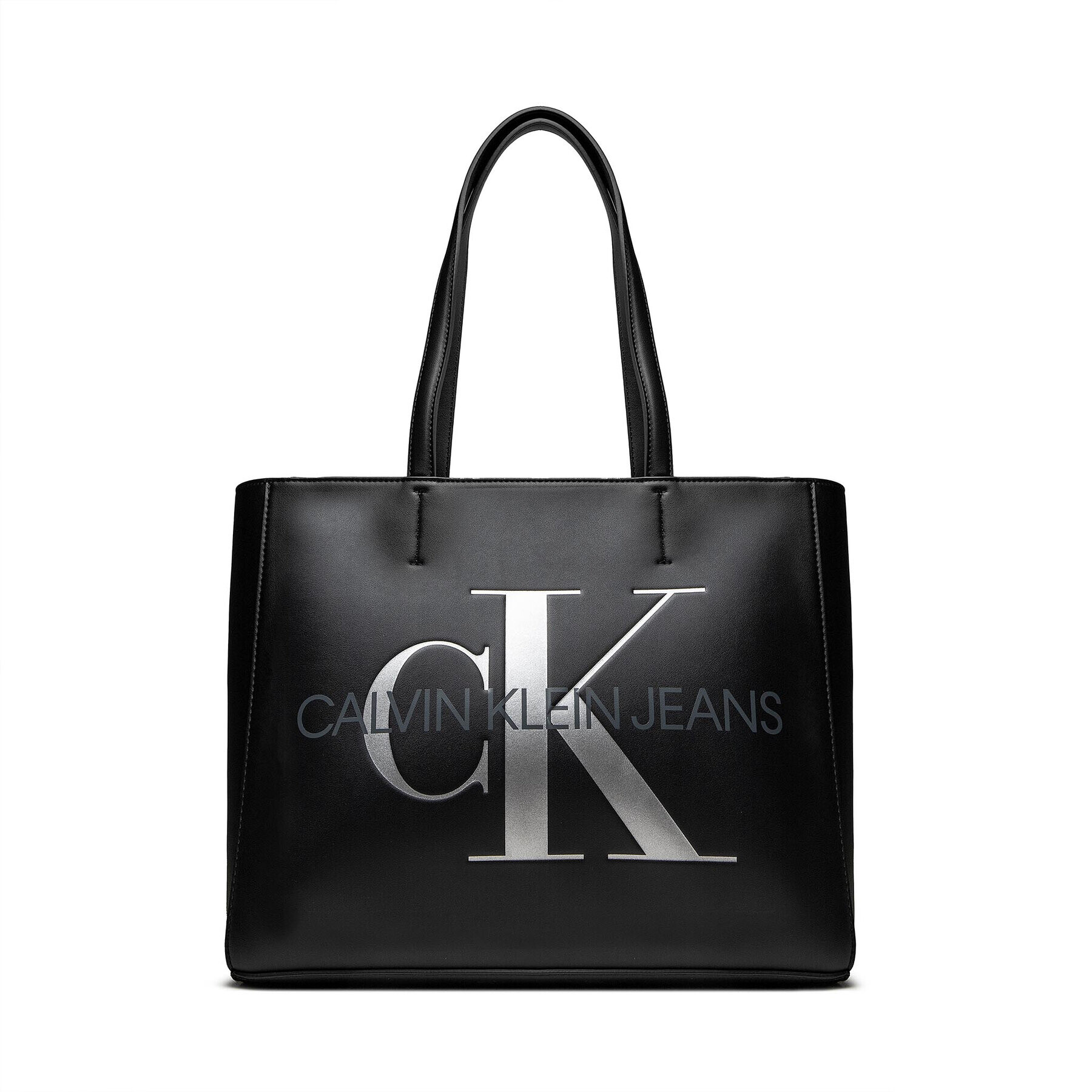 Calvin Klein Jeans Дамска чанта Sculpted Shopper29 Silver K60K608378 Черен - Pepit.bg