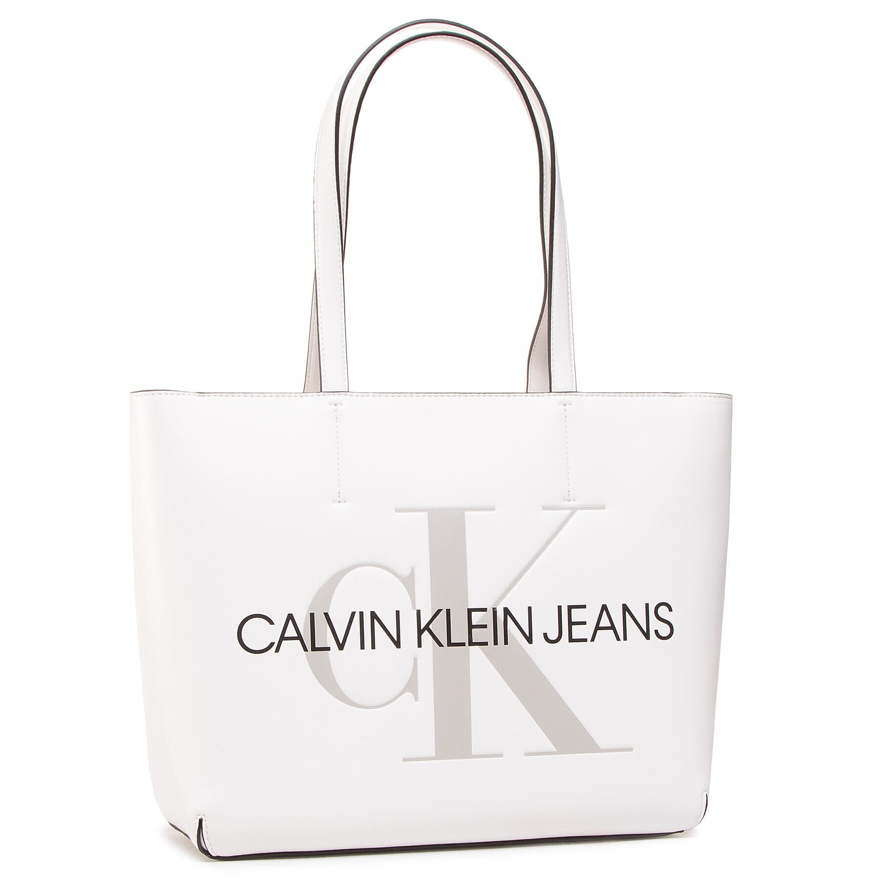 Calvin Klein Jeans Дамска чанта Shopper 29 K60K607200 Бял - Pepit.bg