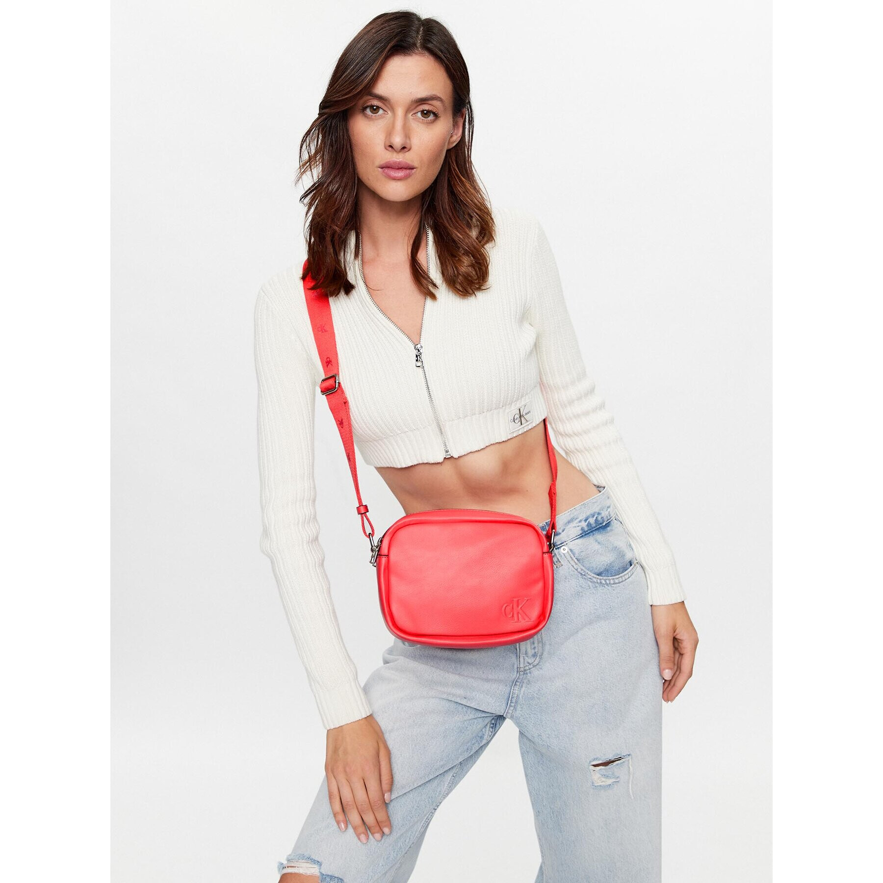 Calvin Klein Jeans Дамска чанта Ultralight Dblzip Camera Bag21 Pu K60K610326 Розов - Pepit.bg