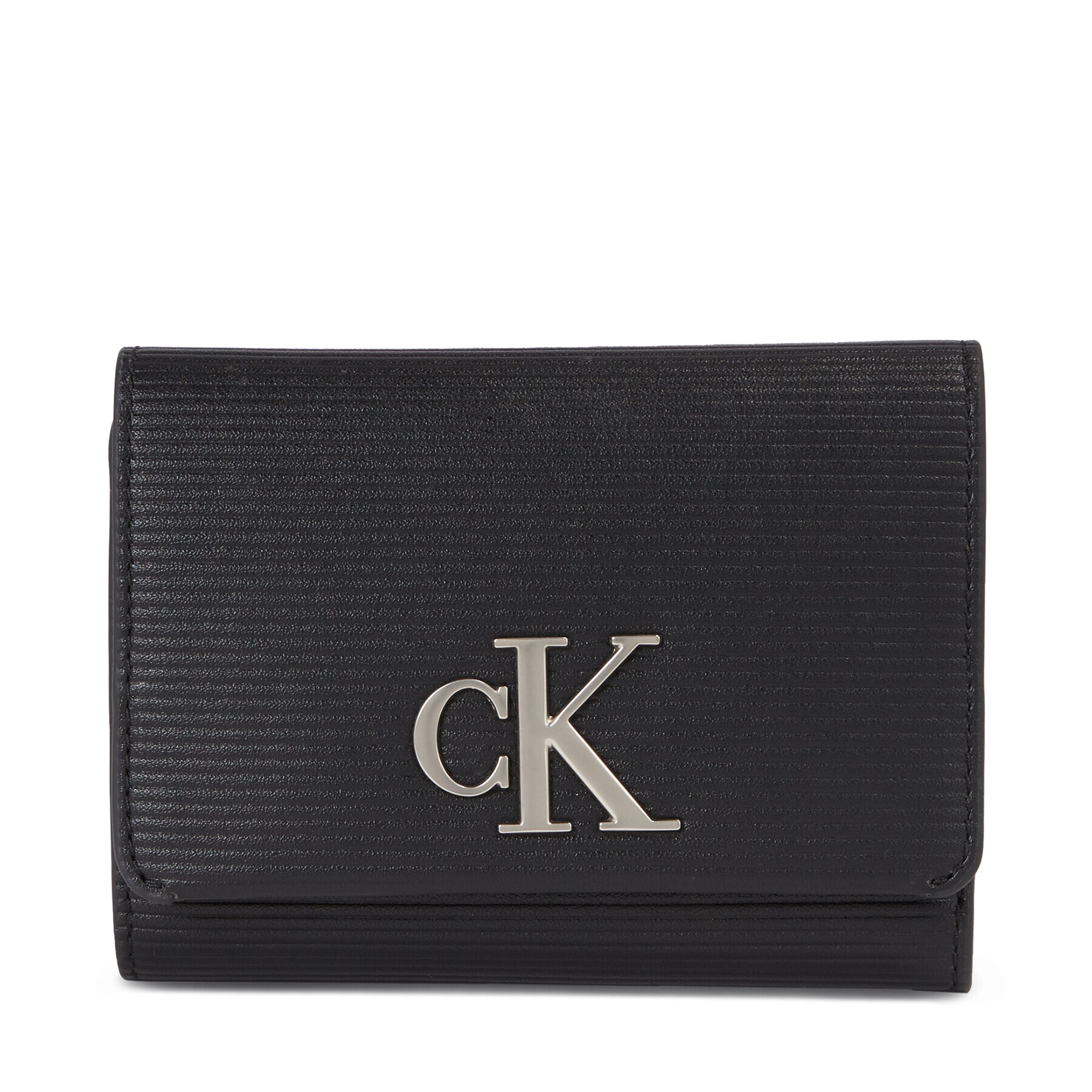 Calvin Klein Jeans Дамски портфейл Minimal Monogram Med Trifold T K60K611237 Черен - Pepit.bg