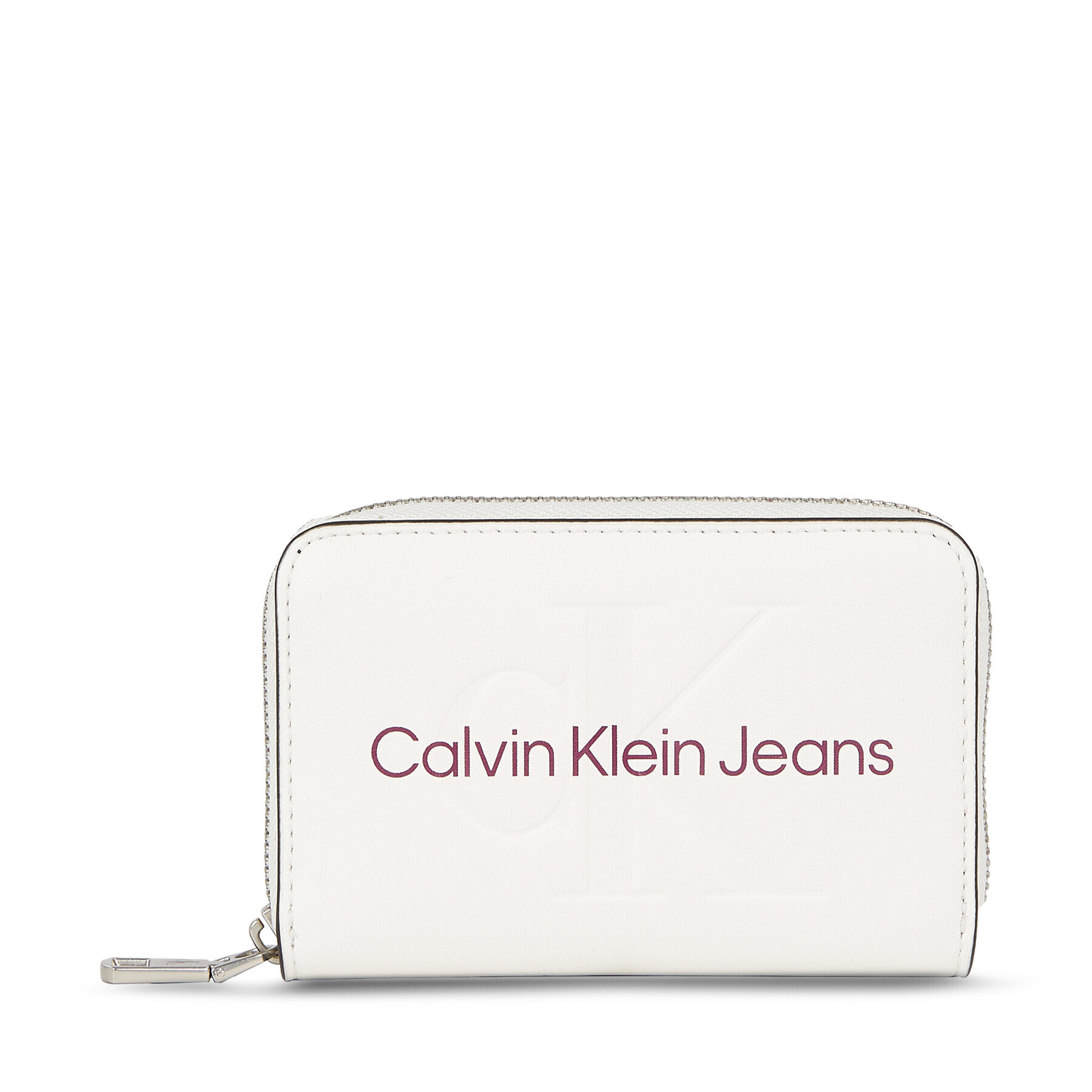 Calvin Klein Jeans Дамски портфейл Sculpted Med Zip Around Mono K60K607229 Бял - Pepit.bg