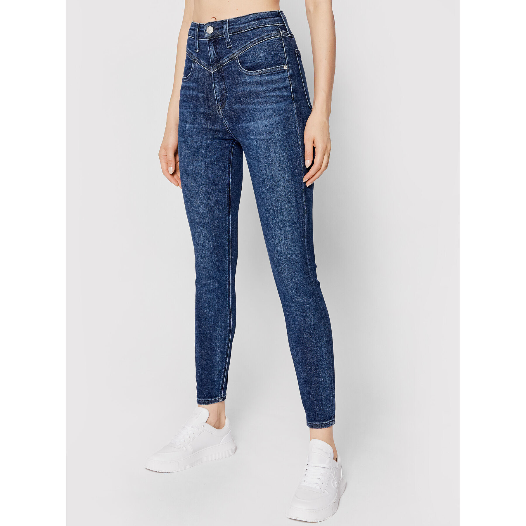 Calvin Klein Jeans Дънки Ankle J20J216499 Тъмносин Super Skinny Fit - Pepit.bg