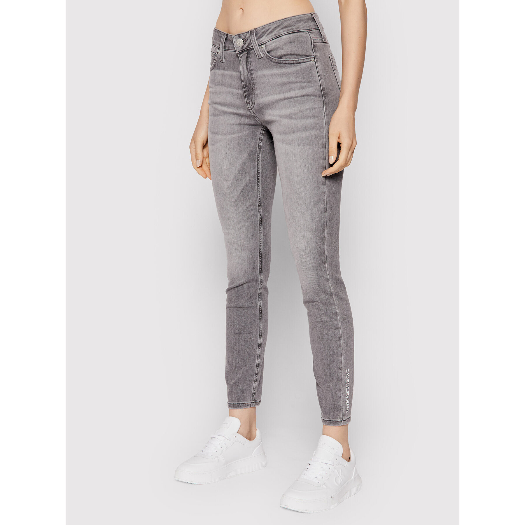 Calvin Klein Jeans Дънки Ankle J20J216501 Сив Skinny Fit - Pepit.bg