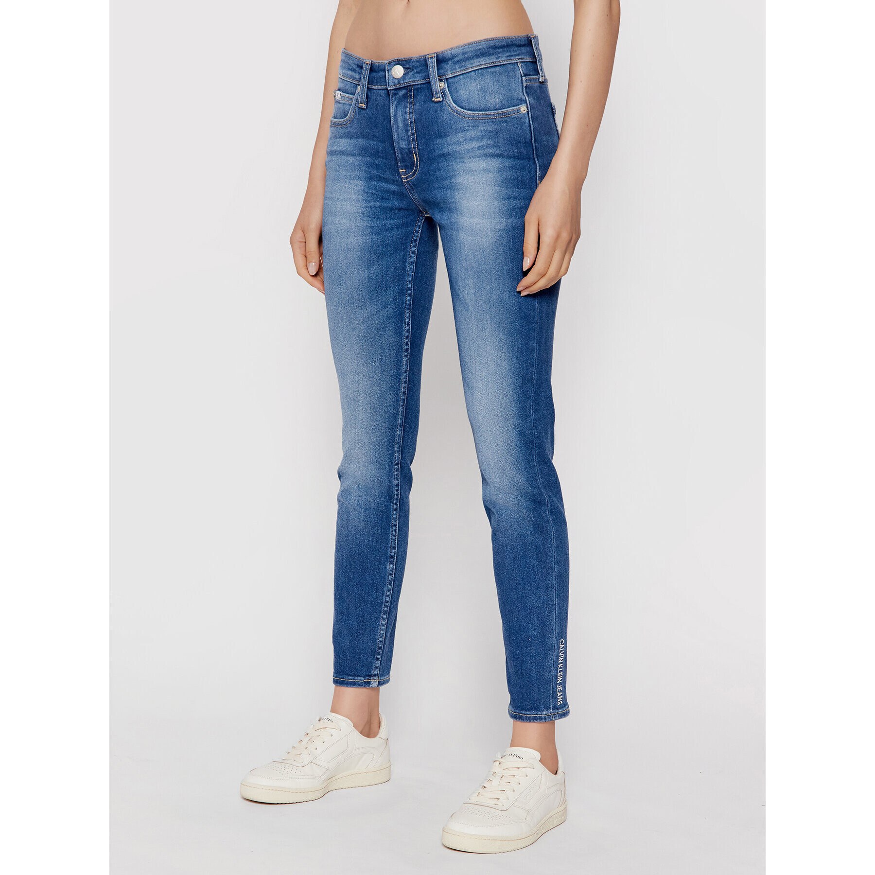 Calvin Klein Jeans Дънки Ankle J20J216503 Син Skinny Fit - Pepit.bg