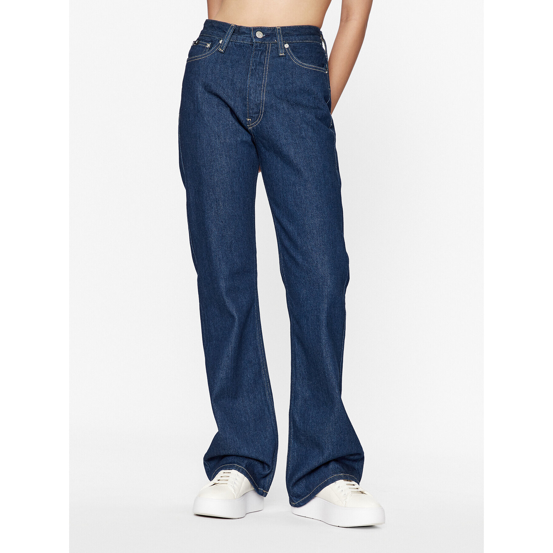 Calvin Klein Jeans Дънки Authentic J20J221760 Тъмносин Bootcut Fit - Pepit.bg