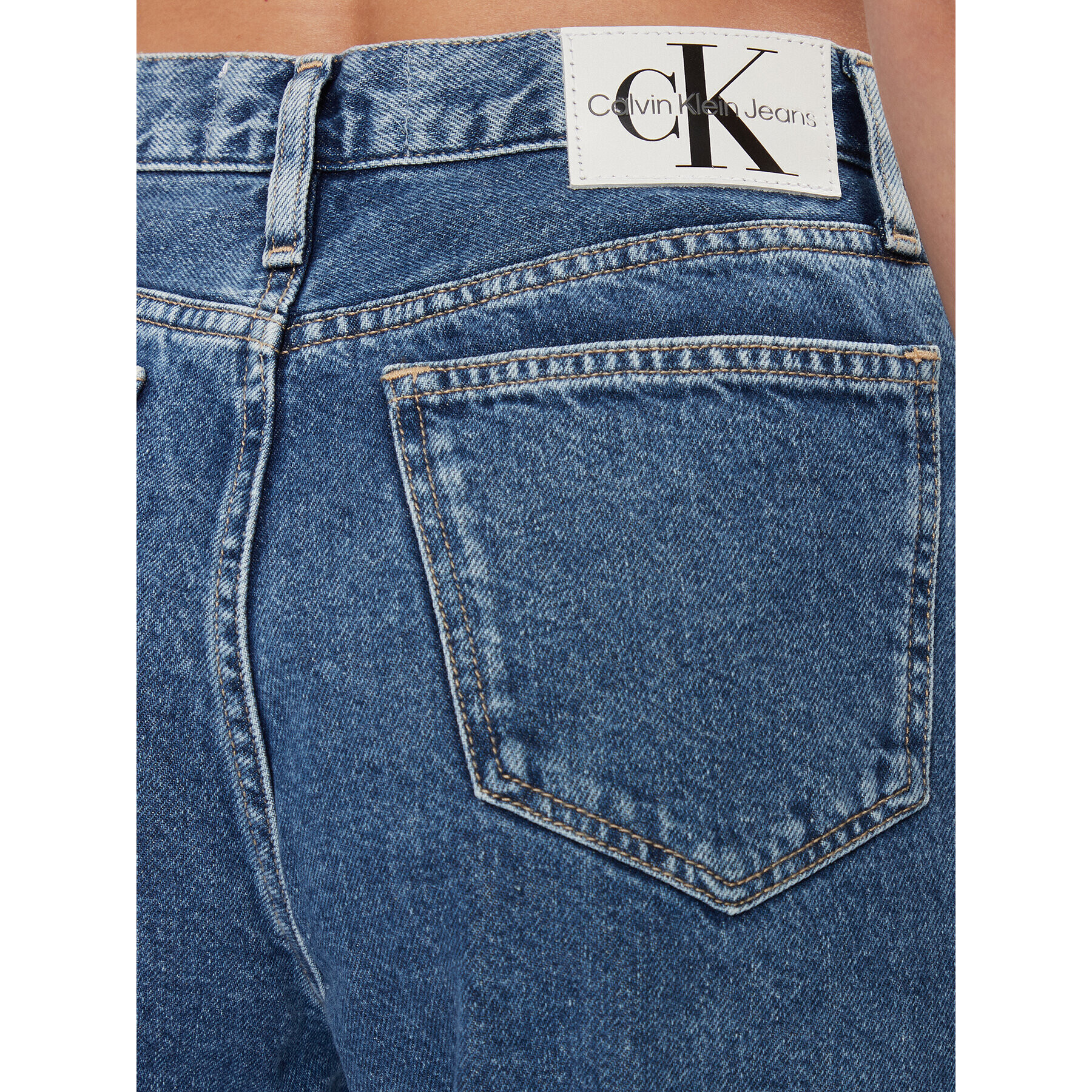 Calvin Klein Jeans Дънки Authentic Slim Straight Cut Out J20J222433 Син Slim Fit - Pepit.bg