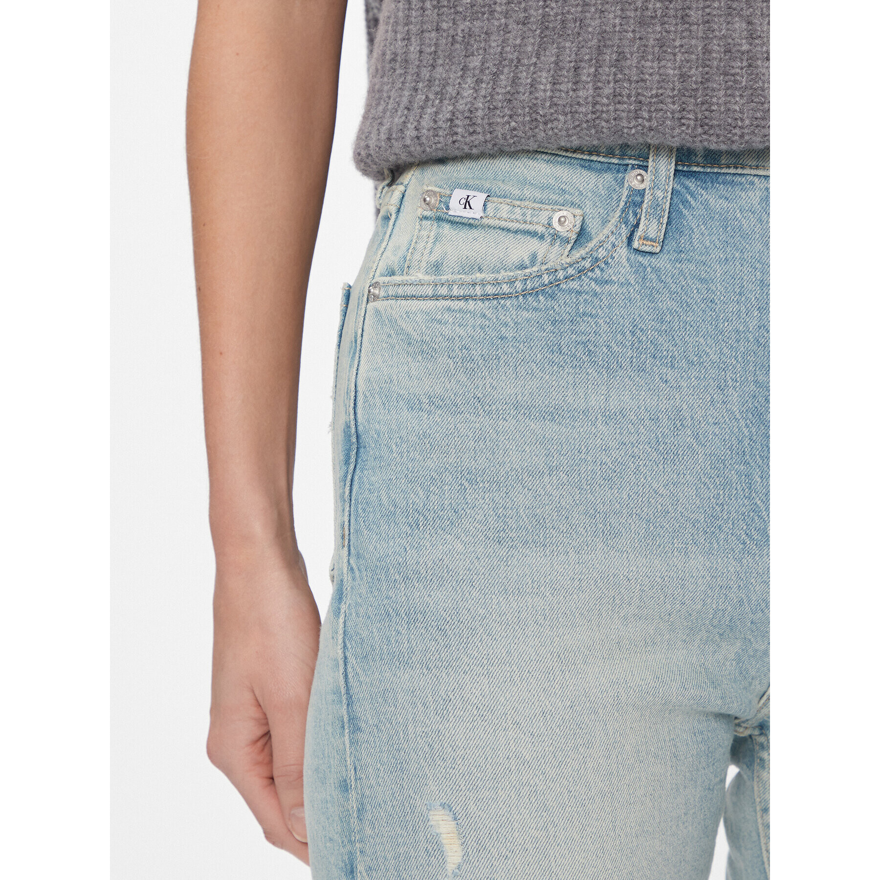 Calvin Klein Jeans Дънки Authentic Slim Straight J20J222864 Син Slim Fit - Pepit.bg