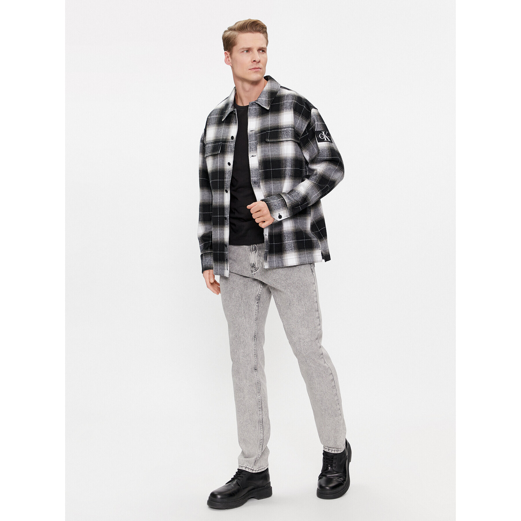 Calvin Klein Jeans Дънки Authentic Straight J30J324563 Сив Straight Fit - Pepit.bg