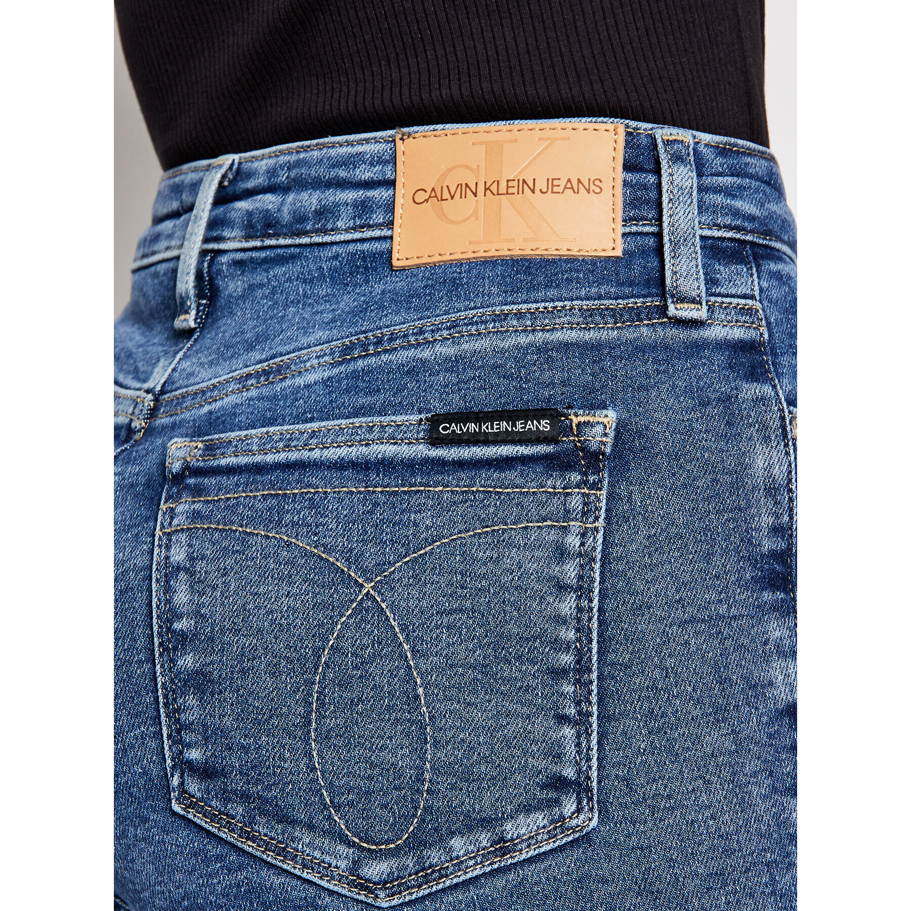 Calvin Klein Jeans Дънки High Rise J20J215787 Тъмносин Skinny Fit - Pepit.bg