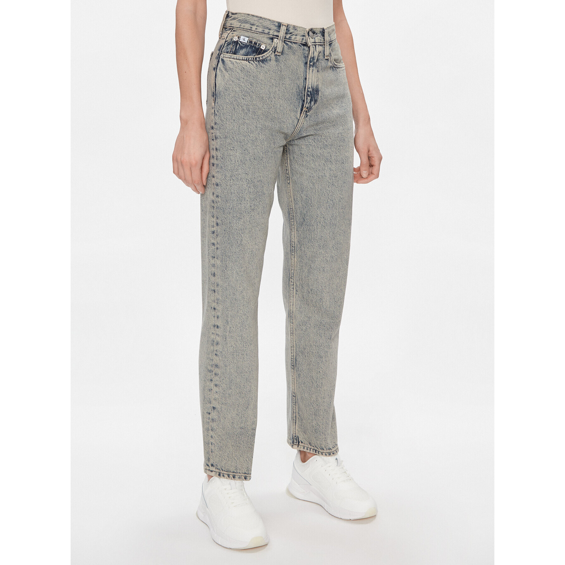 Calvin Klein Jeans Дънки High Rise Straight J20J222455 Тъмносин Straight Fit - Pepit.bg