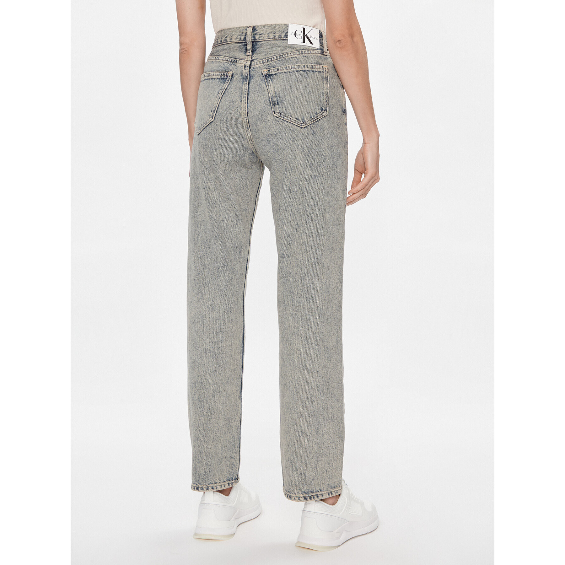 Calvin Klein Jeans Дънки High Rise Straight J20J222455 Тъмносин Straight Fit - Pepit.bg