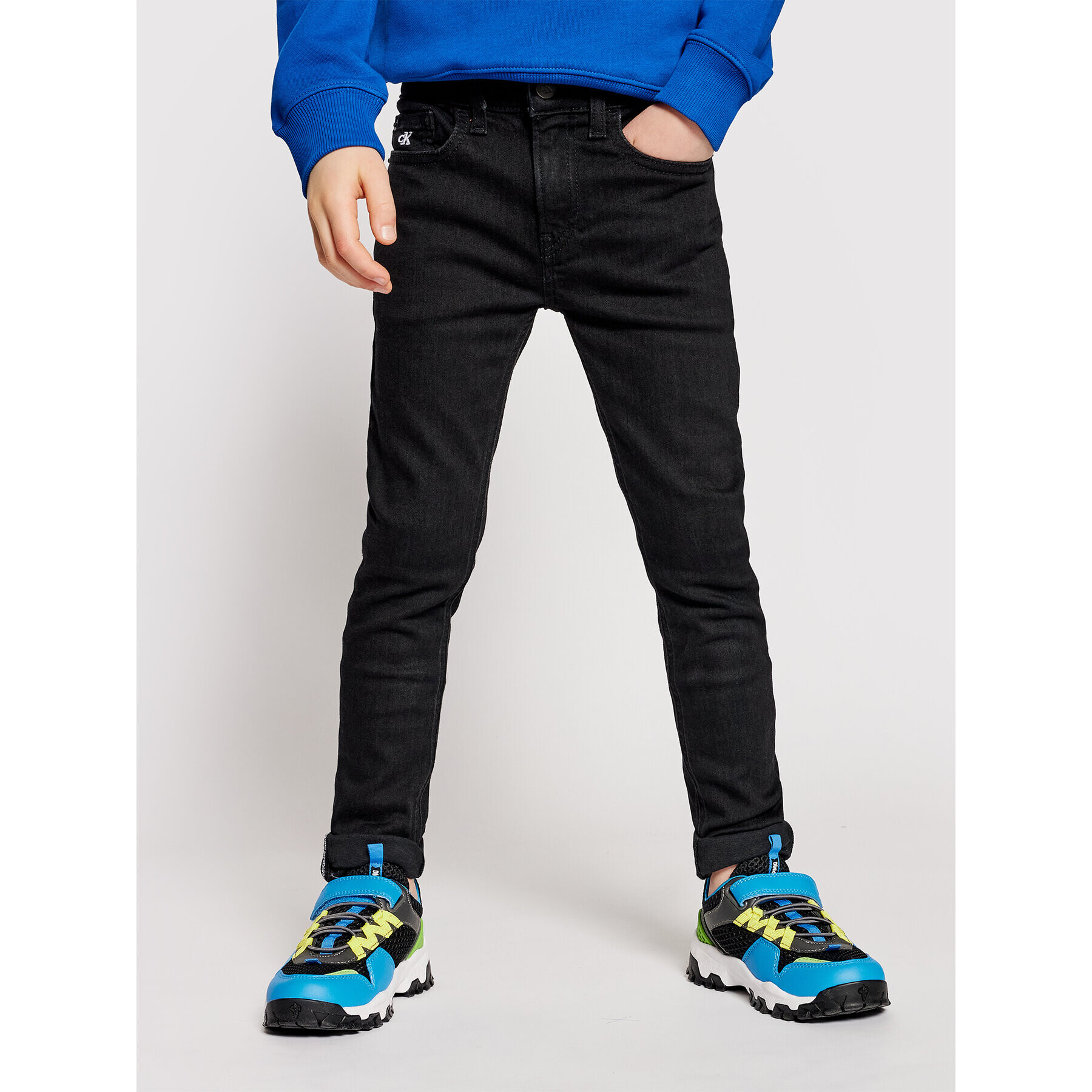 Calvin Klein Jeans Дънки IB0IB00766 Черен Slim Fit - Pepit.bg