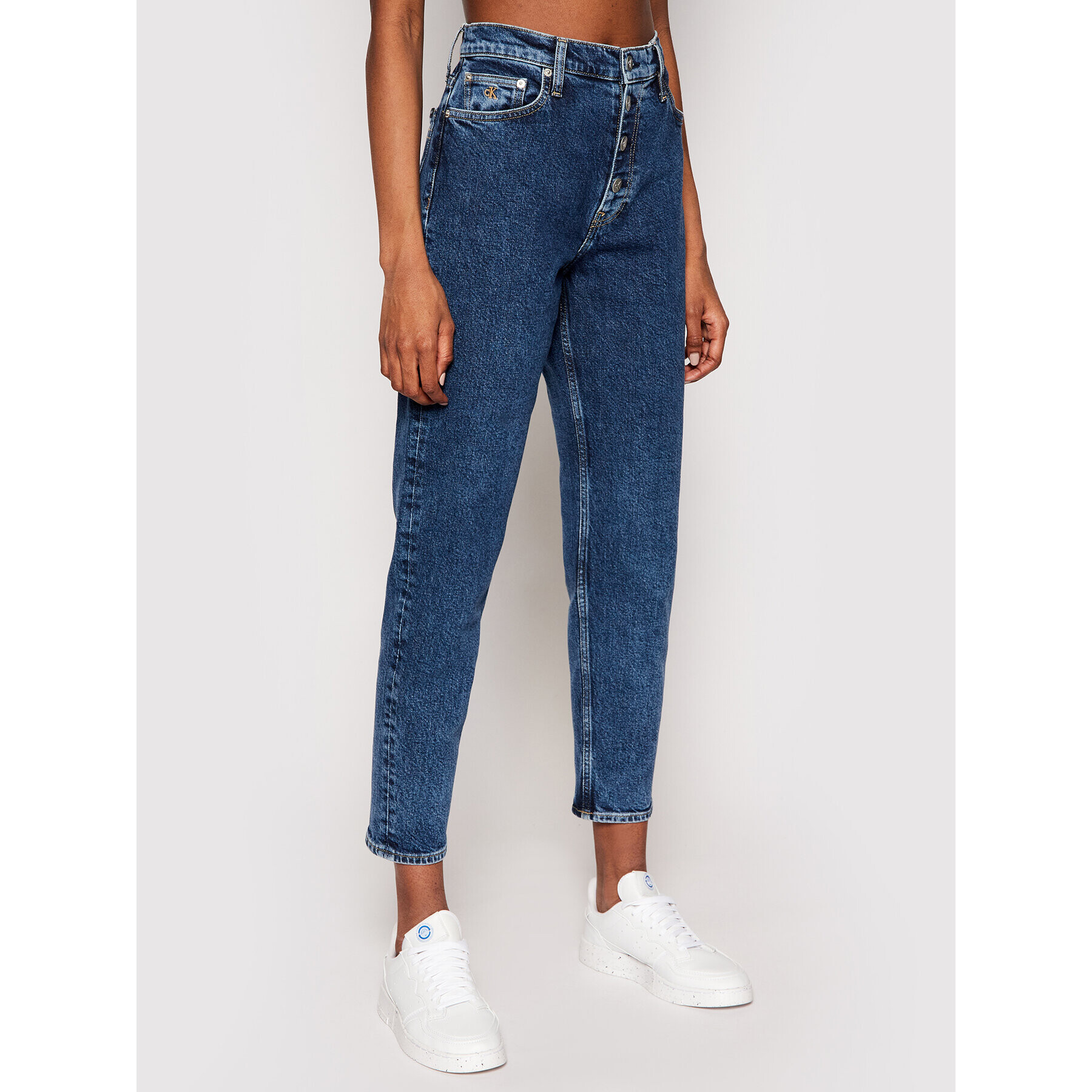 Calvin Klein Jeans Дънки J20J213329 Тъмносин Mom Fit - Pepit.bg