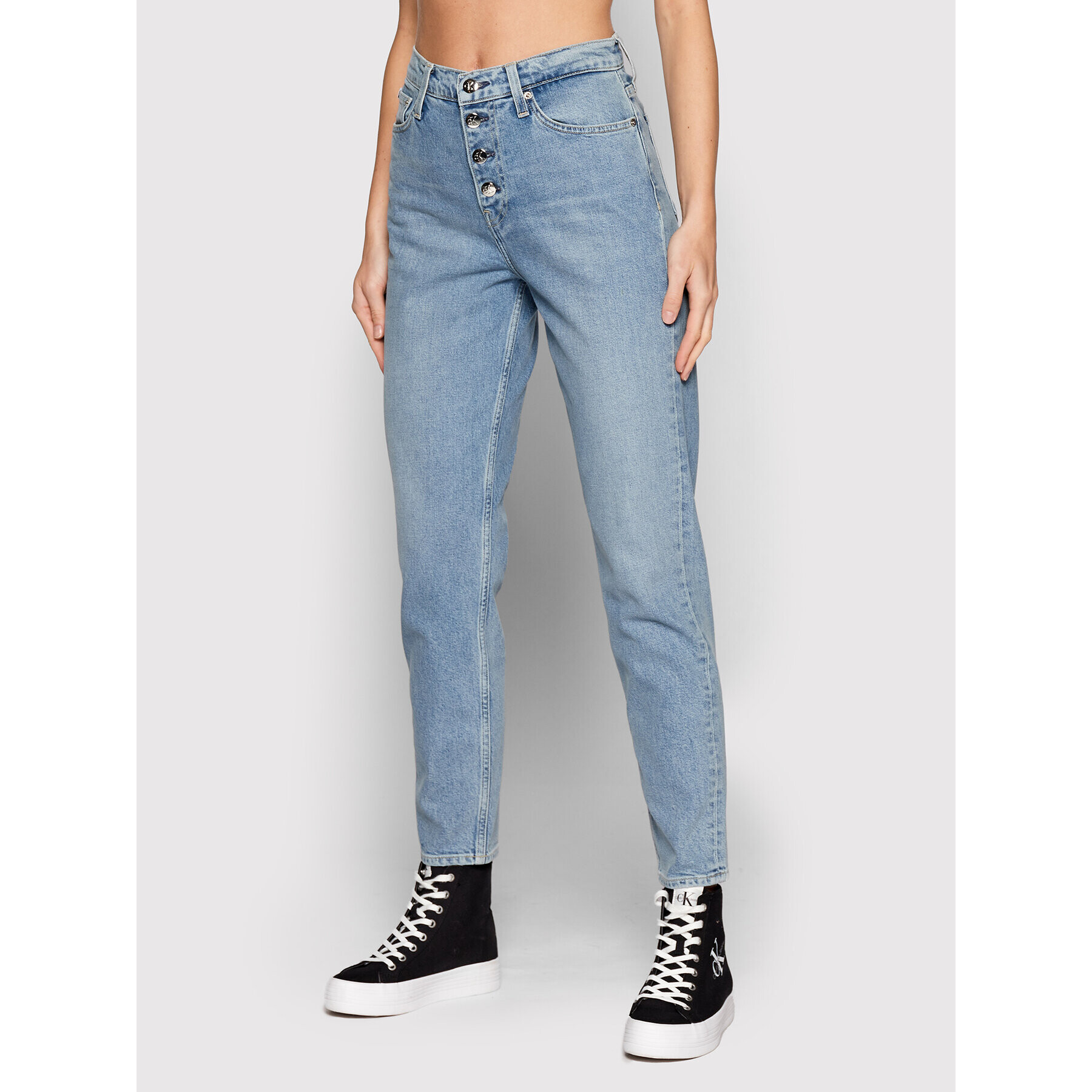 Calvin Klein Jeans Дънки J20J217045 Син Mom Fit - Pepit.bg