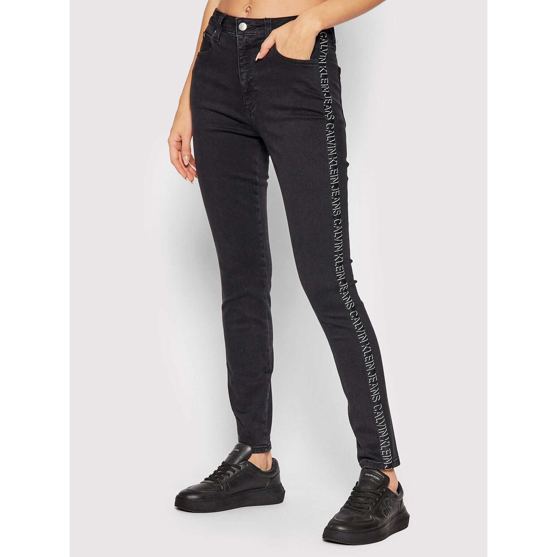 Calvin Klein Jeans Дънки J20J217048 Черен Skinny Fit - Pepit.bg