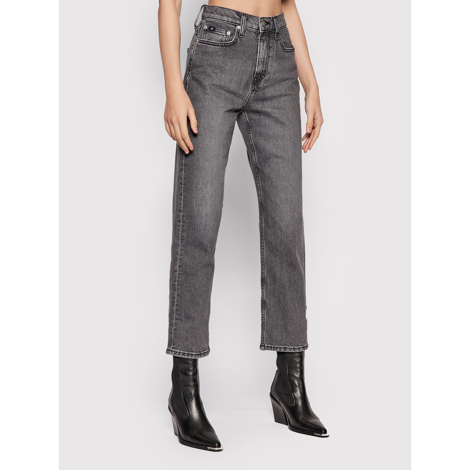 Calvin Klein Jeans Дънки J20J217543 Сив Straight Fit - Pepit.bg