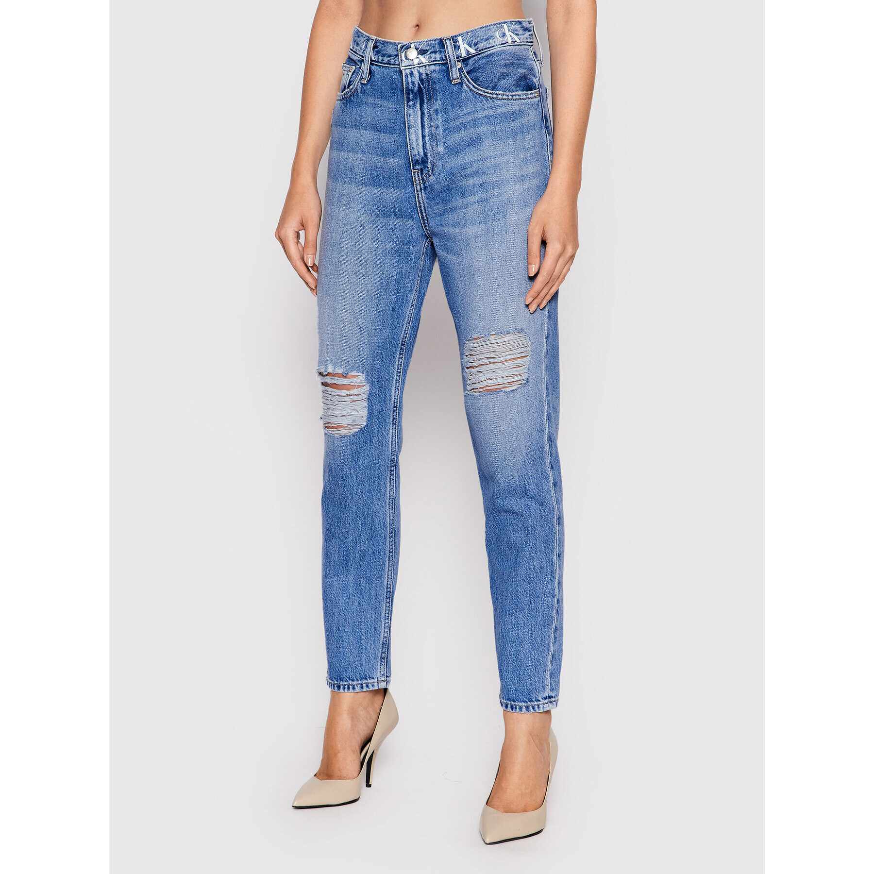 Calvin Klein Jeans Дънки J20J217827 Син Mom Fit - Pepit.bg