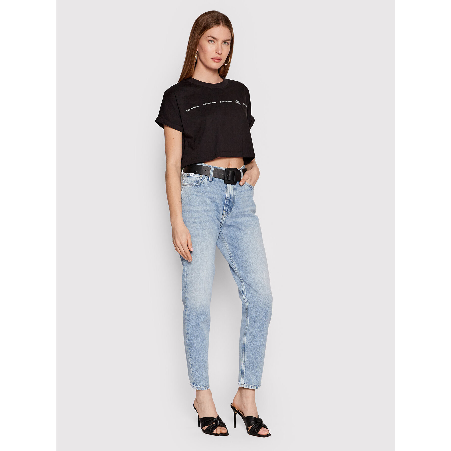 Calvin Klein Jeans Дънки J20J218507 Син Mom Fit - Pepit.bg