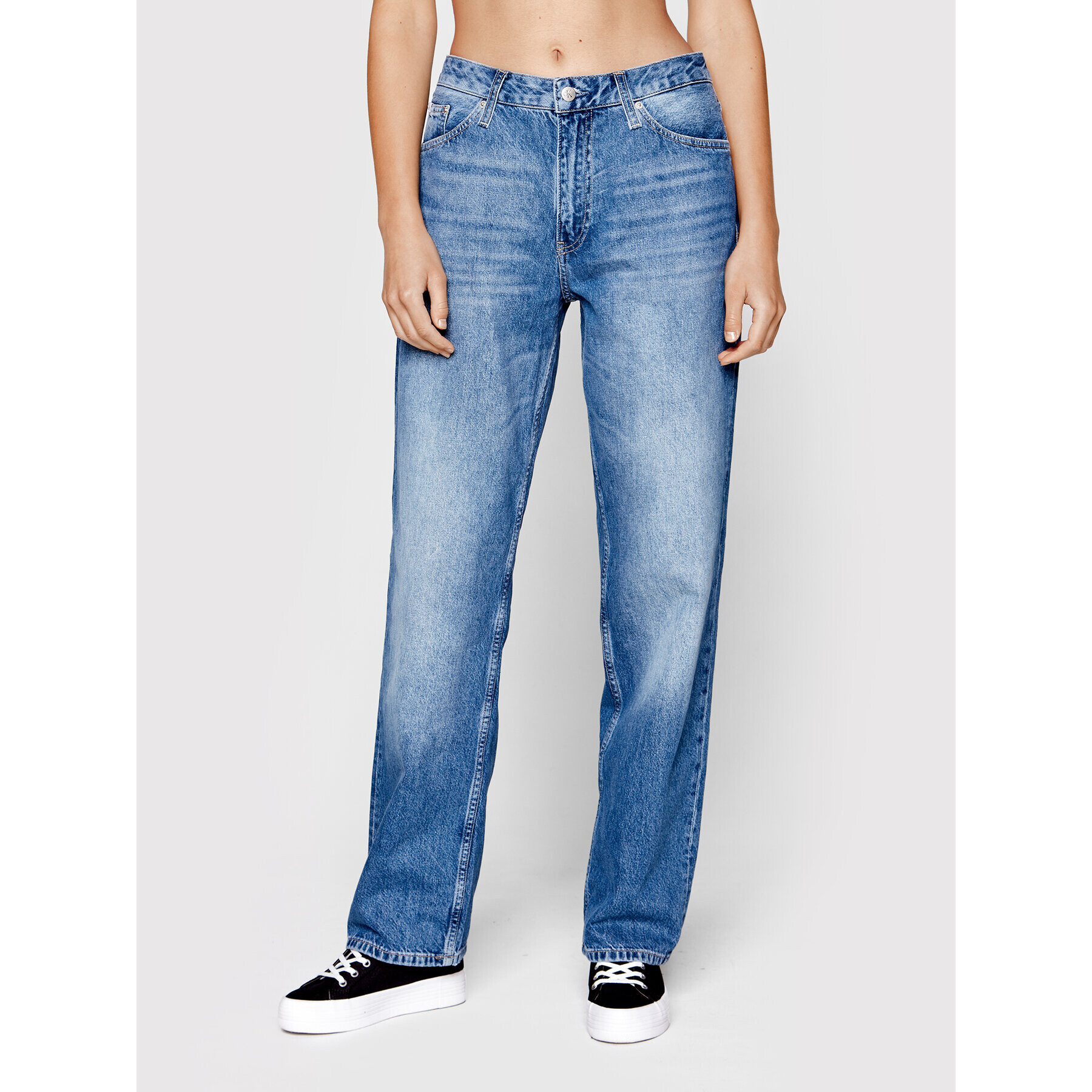 Calvin Klein Jeans Дънки J20J219310 Син Straight Fit - Pepit.bg