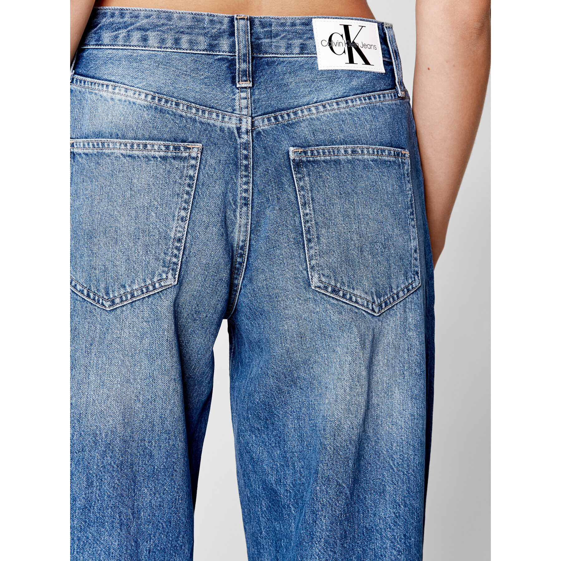Calvin Klein Jeans Дънки J20J219310 Син Straight Fit - Pepit.bg
