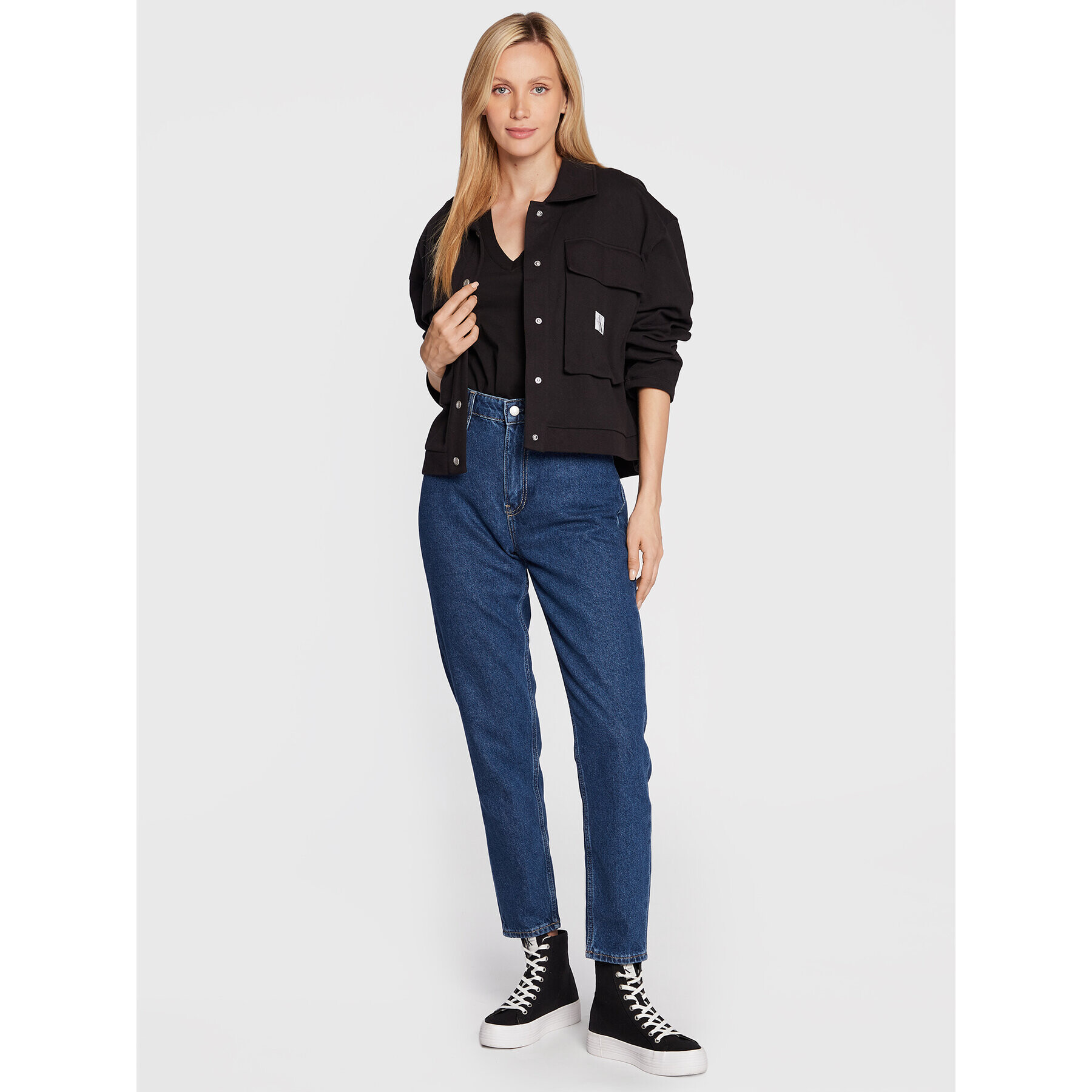 Calvin Klein Jeans Дънки J20J219318 Син Mom Fit - Pepit.bg