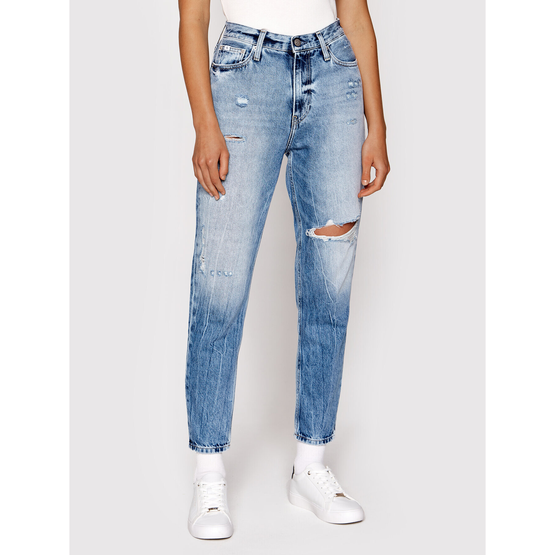 Calvin Klein Jeans Дънки J20J219320 Син Mom Fit - Pepit.bg