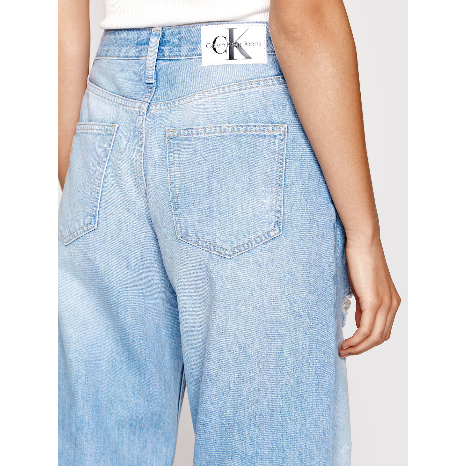 Calvin Klein Jeans Дънки J20J219328 Син Straight Fit - Pepit.bg