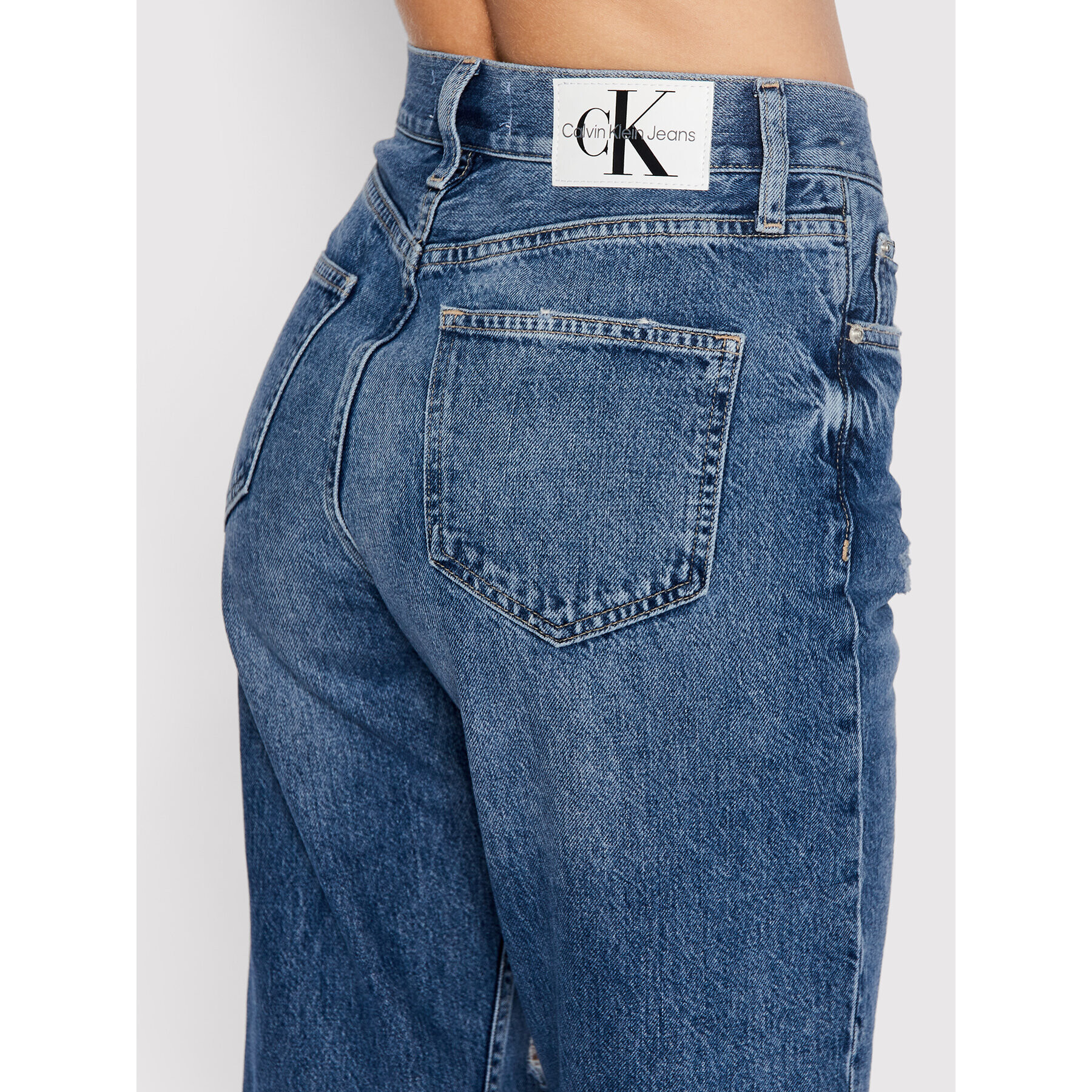 Calvin Klein Jeans Дънки J20J219330 Син Straight Fit - Pepit.bg