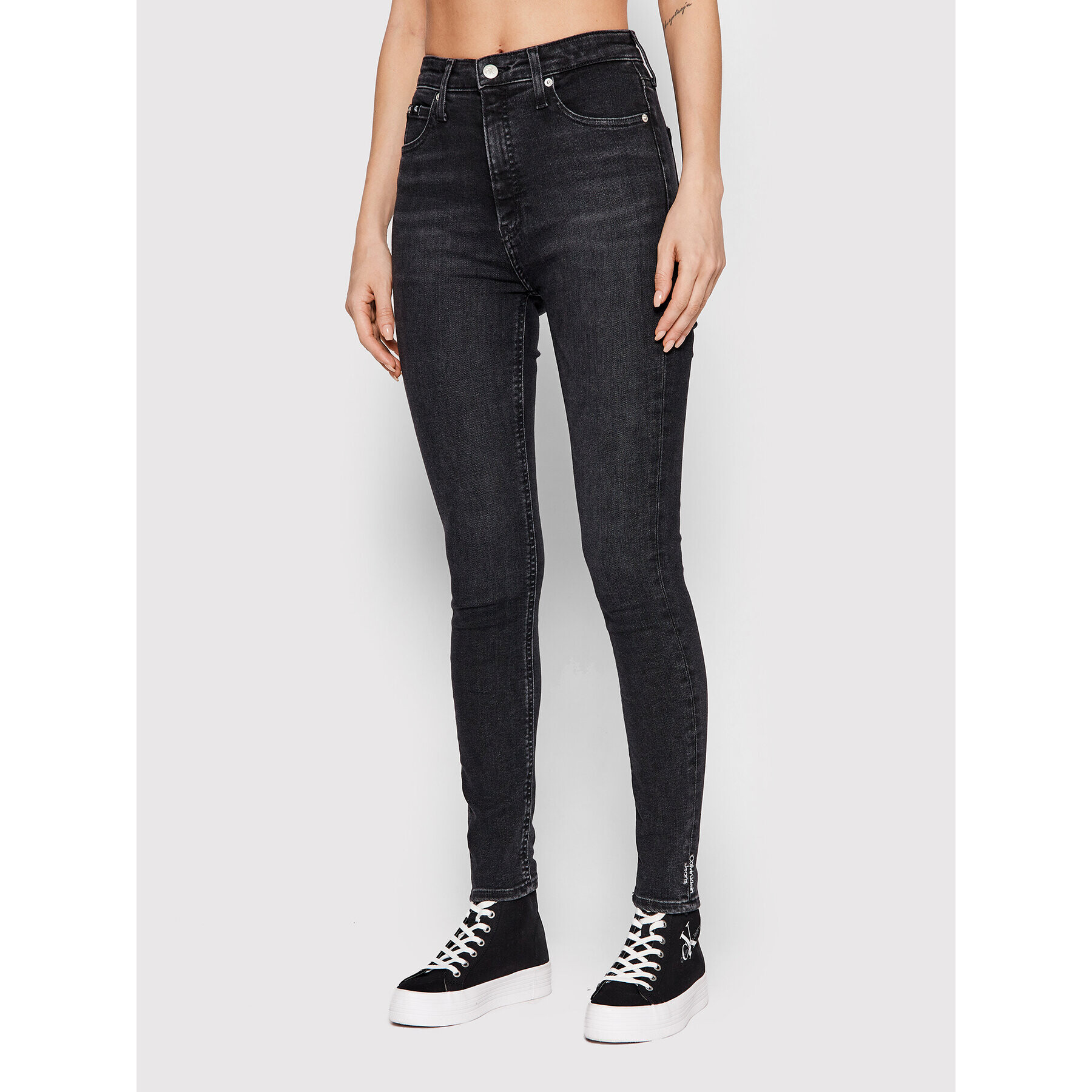 Calvin Klein Jeans Дънки J20J219333 Черен Super Skinny Fit - Pepit.bg