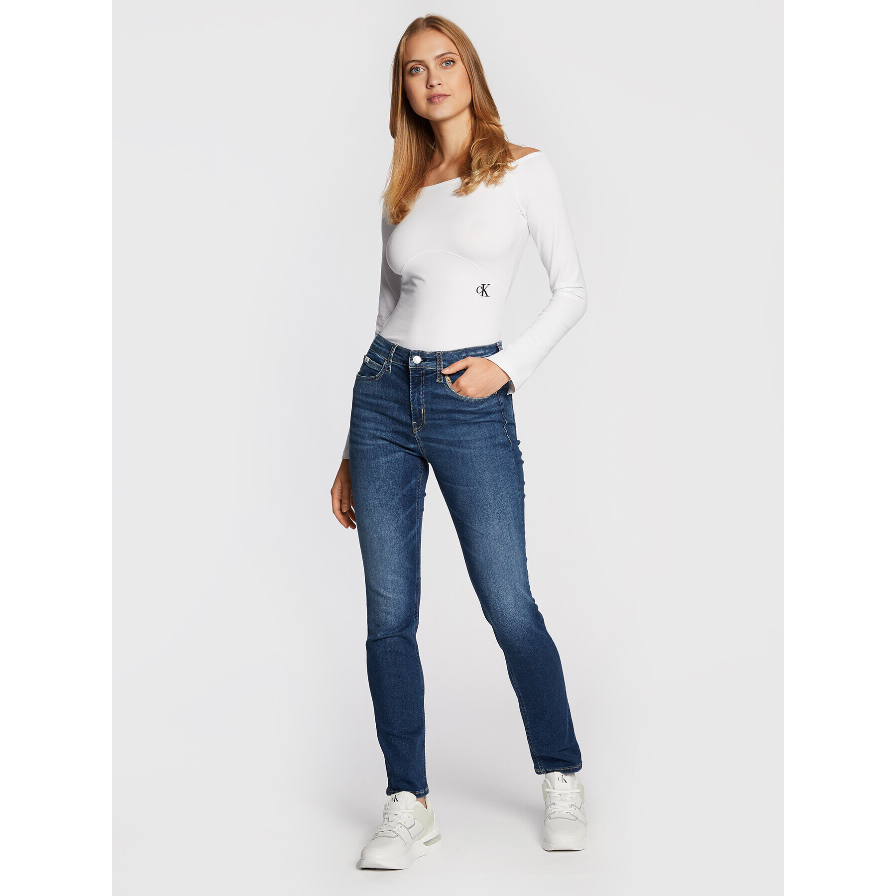 Calvin Klein Jeans Дънки J20J219521 Син Slim Fit - Pepit.bg