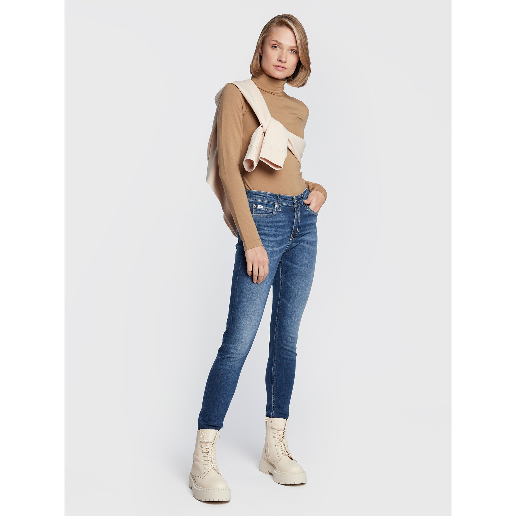 Calvin Klein Jeans Дънки J20J219529 Тъмносин Skinny Fit - Pepit.bg