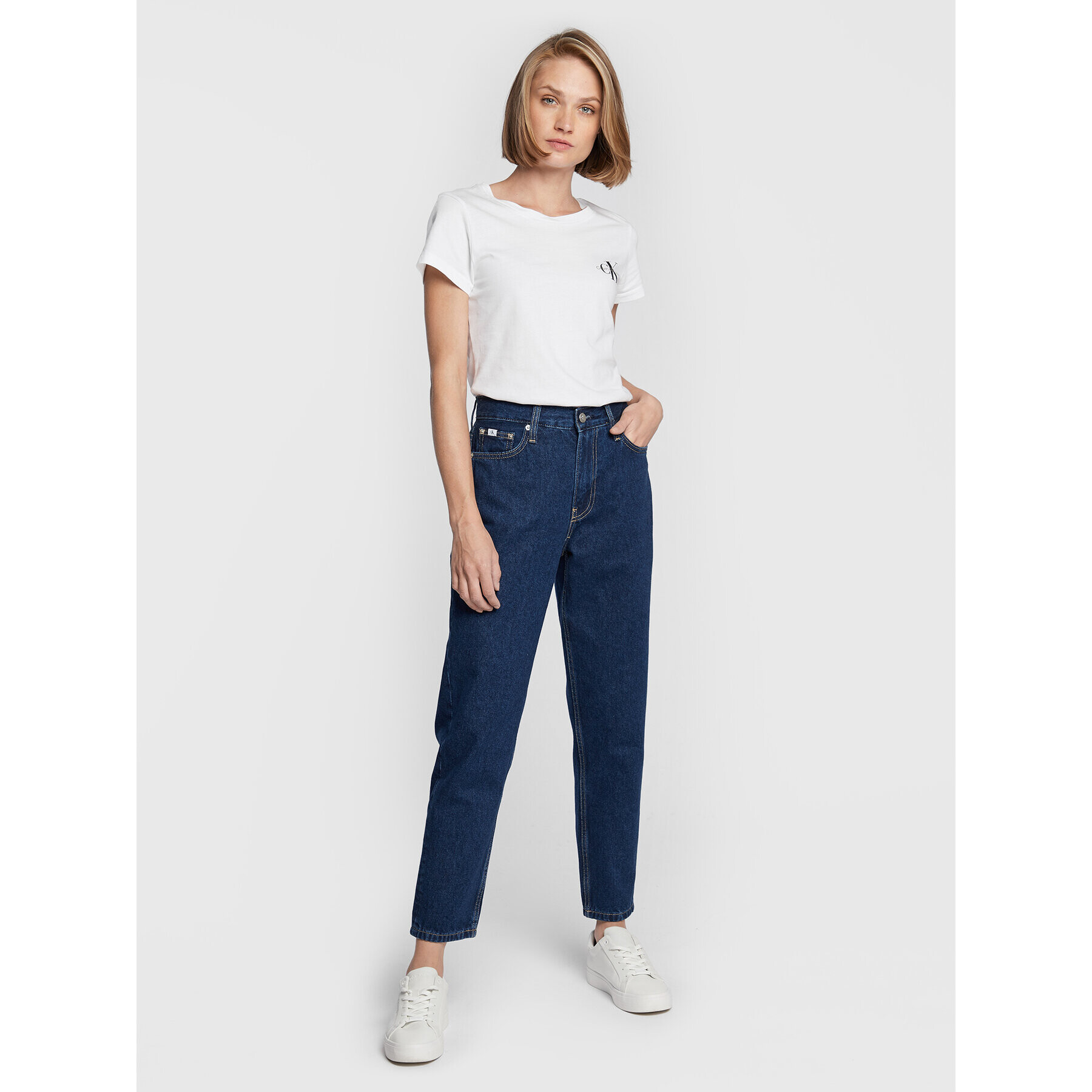 Calvin Klein Jeans Дънки J20J220116 Син Mom Fit - Pepit.bg