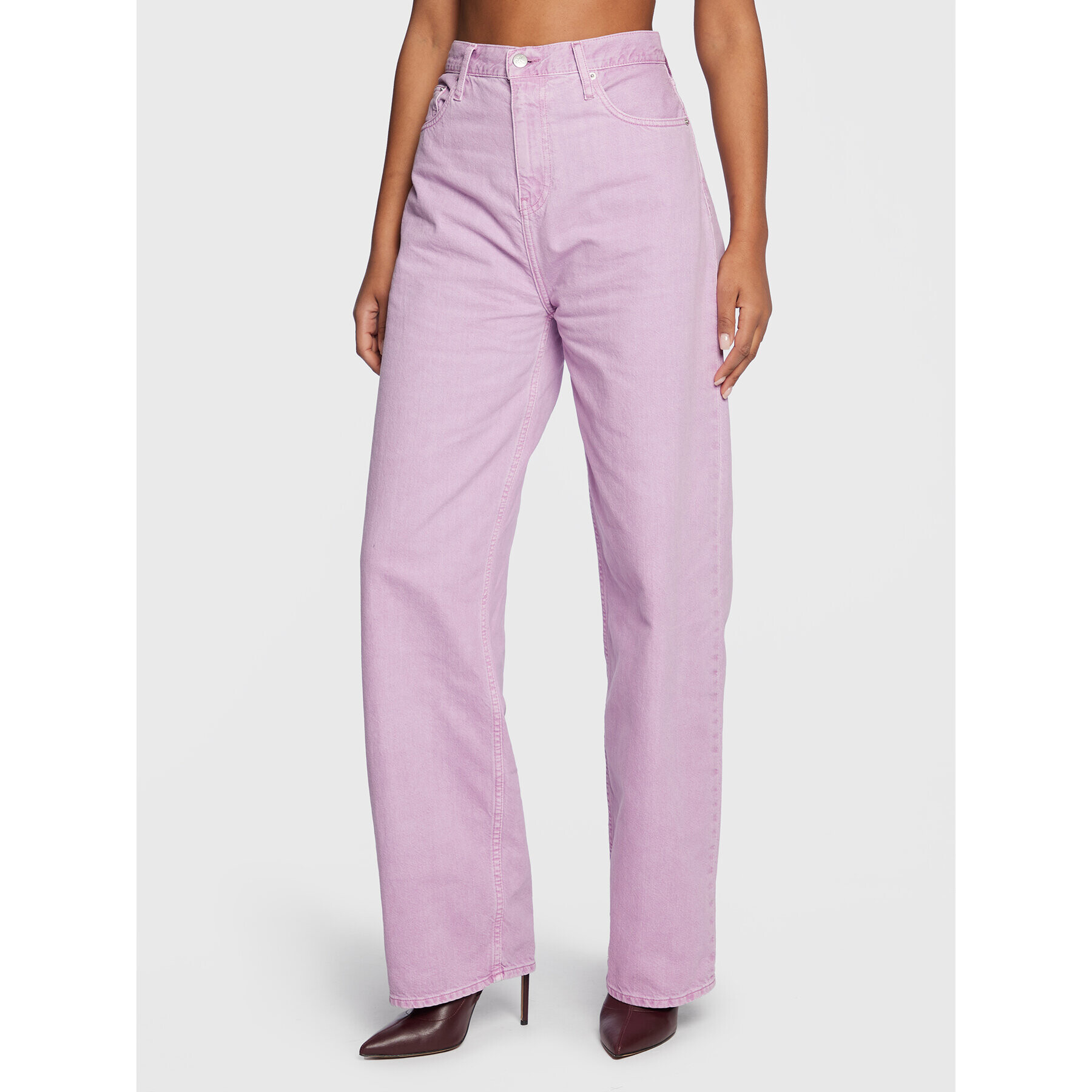 Calvin Klein Jeans Дънки J20J220182 Виолетов Relaxed Fit - Pepit.bg