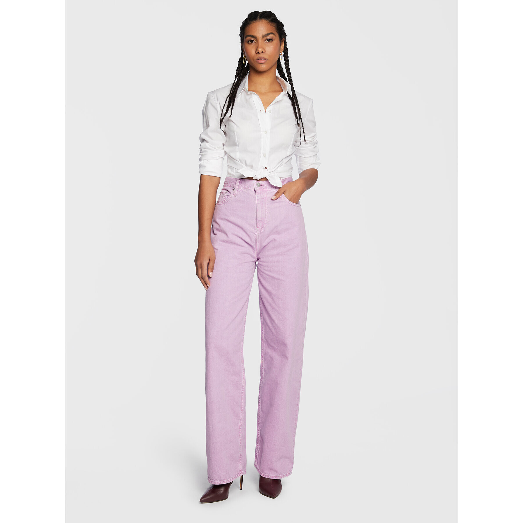 Calvin Klein Jeans Дънки J20J220182 Виолетов Relaxed Fit - Pepit.bg