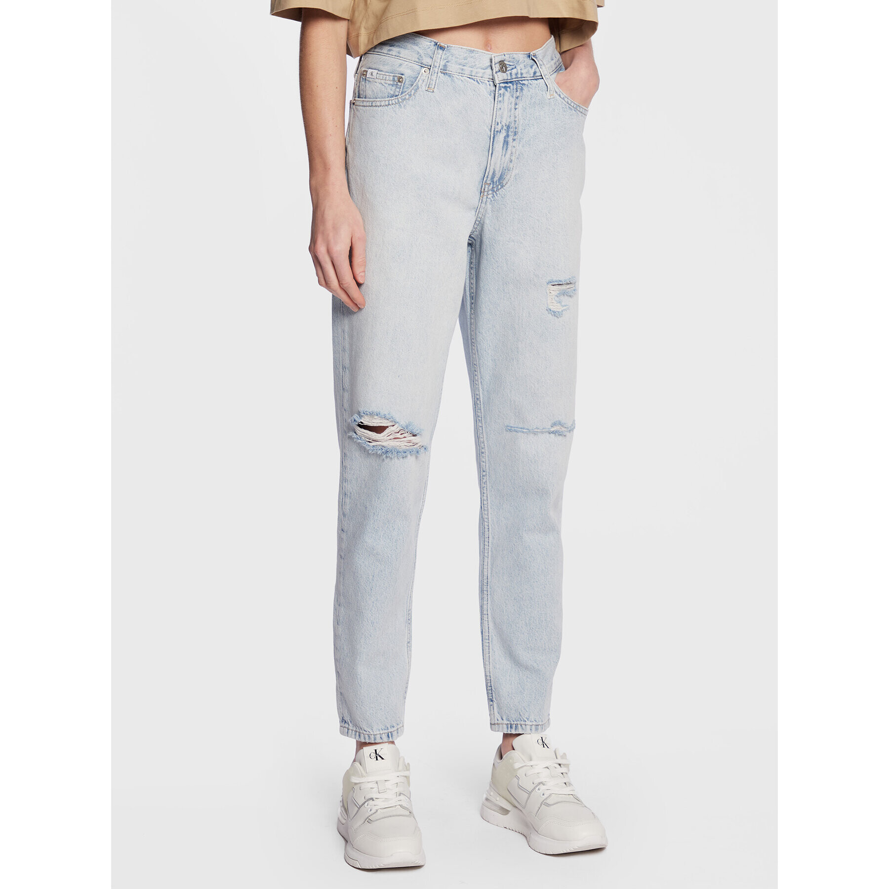 Calvin Klein Jeans Дънки J20J220191 Син Mom Fit - Pepit.bg