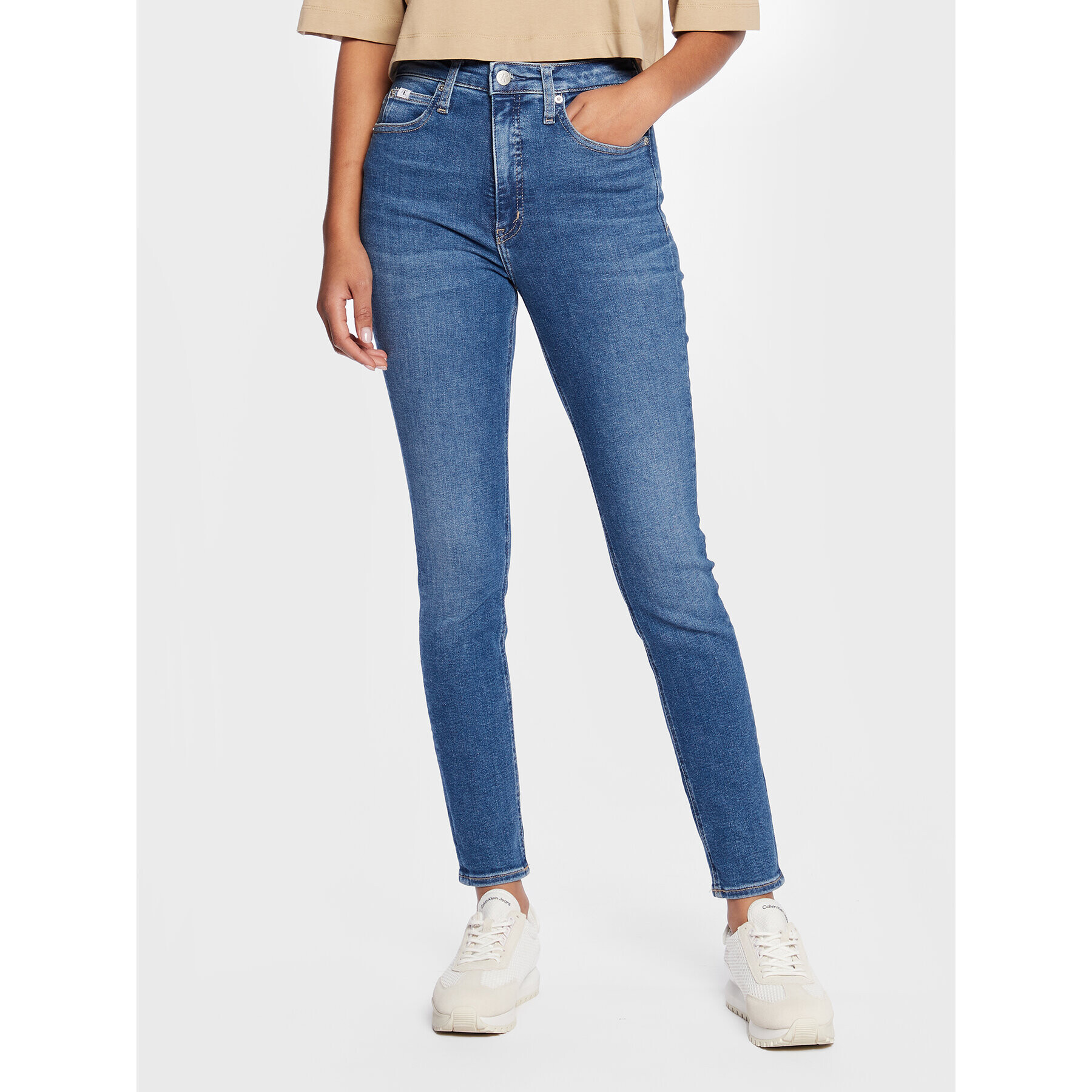 Calvin Klein Jeans Дънки J20J220193 Син Skinny Fit - Pepit.bg