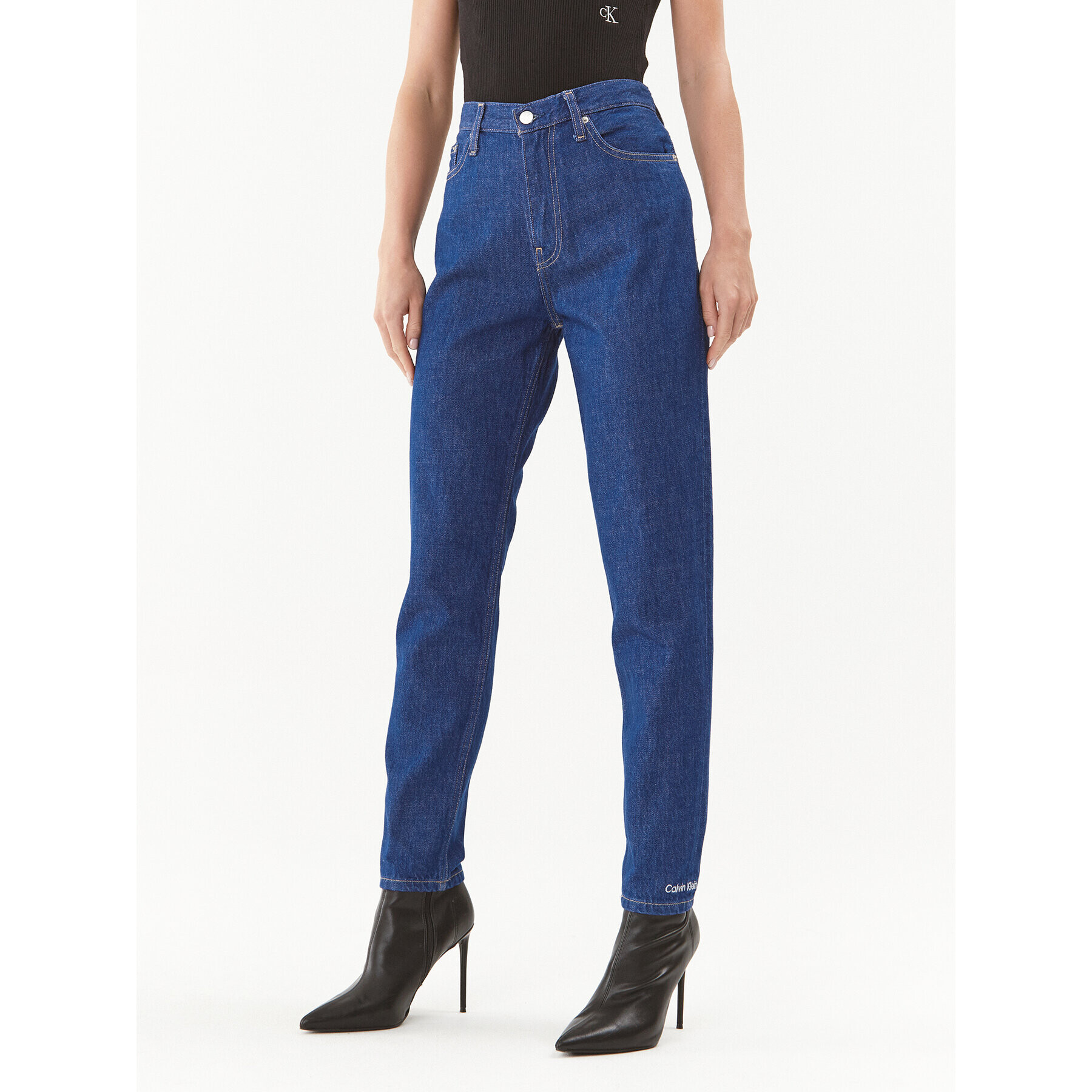 Calvin Klein Jeans Дънки J20J220197 Тъмносин Mom Fit - Pepit.bg
