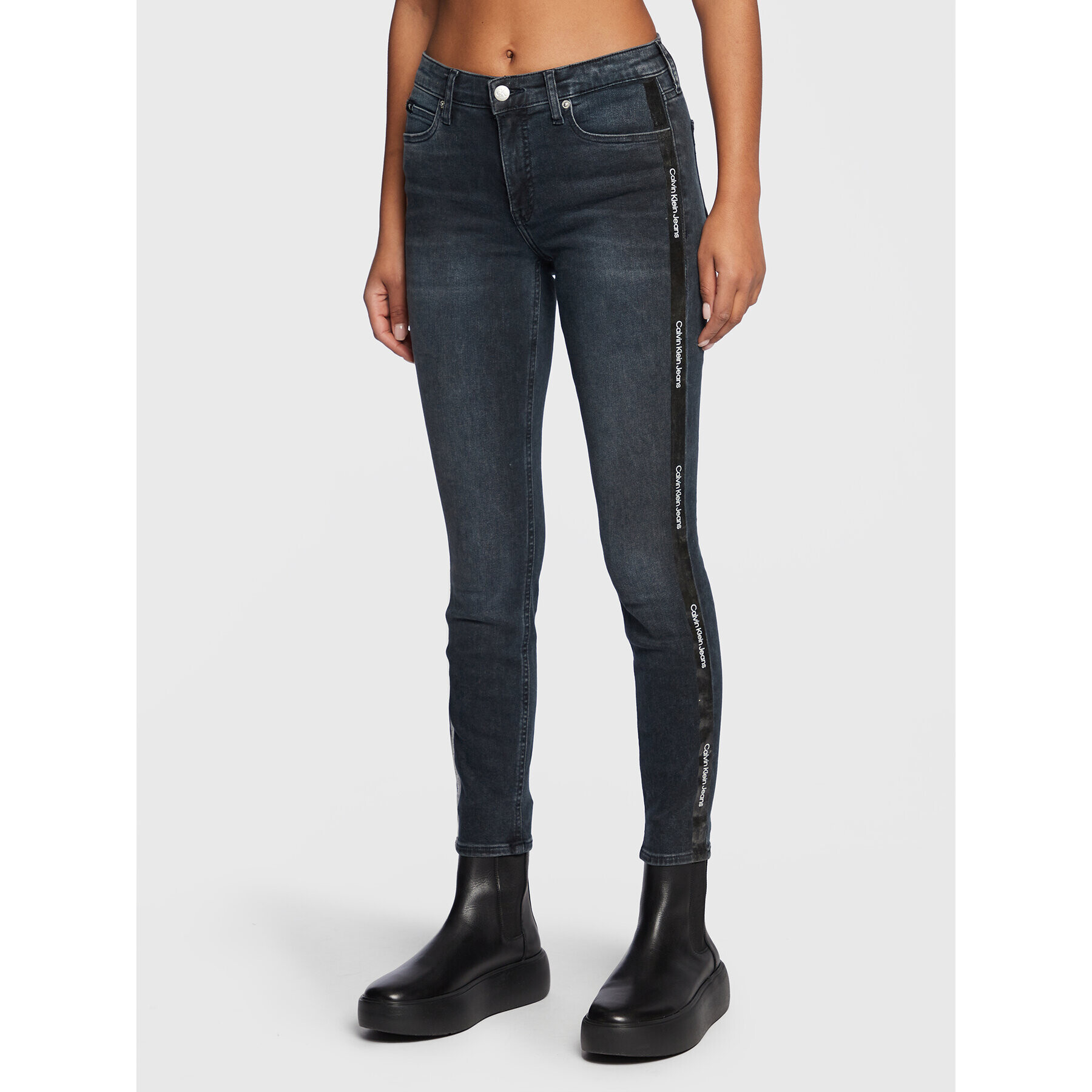 Calvin Klein Jeans Дънки J20J220215 Сив Skinny Ankle Fit - Pepit.bg