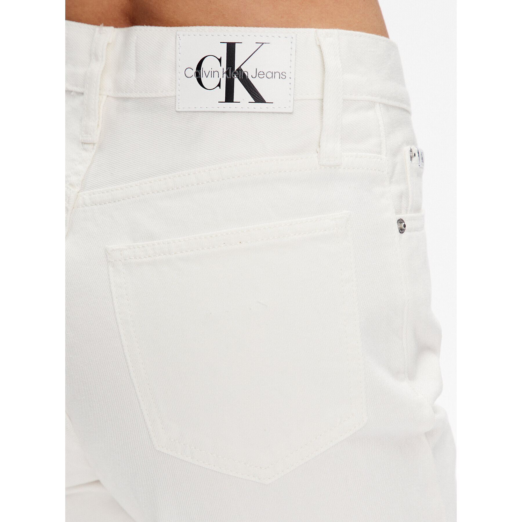 Calvin Klein Jeans Дънки J20J220603 Бял Regular Fit - Pepit.bg