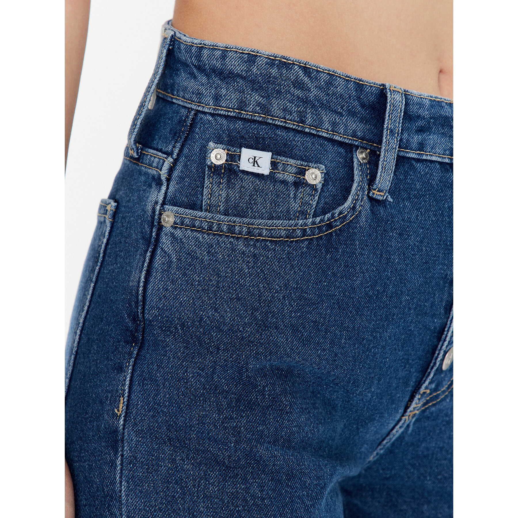 Calvin Klein Jeans Дънки J20J220604 Тъмносин Mom Fit - Pepit.bg