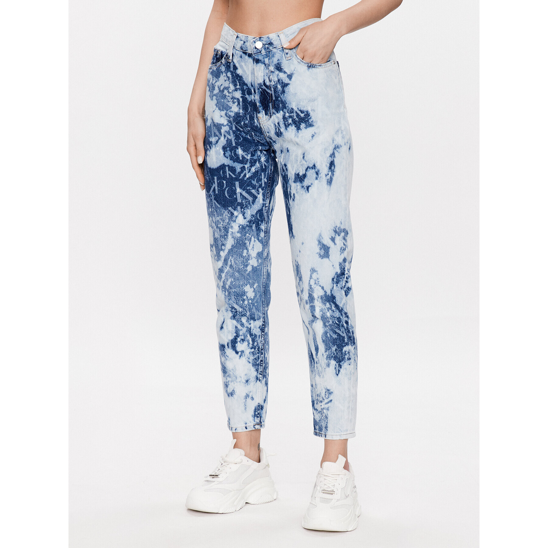 Calvin Klein Jeans Дънки J20J220606 Син Mom Fit - Pepit.bg
