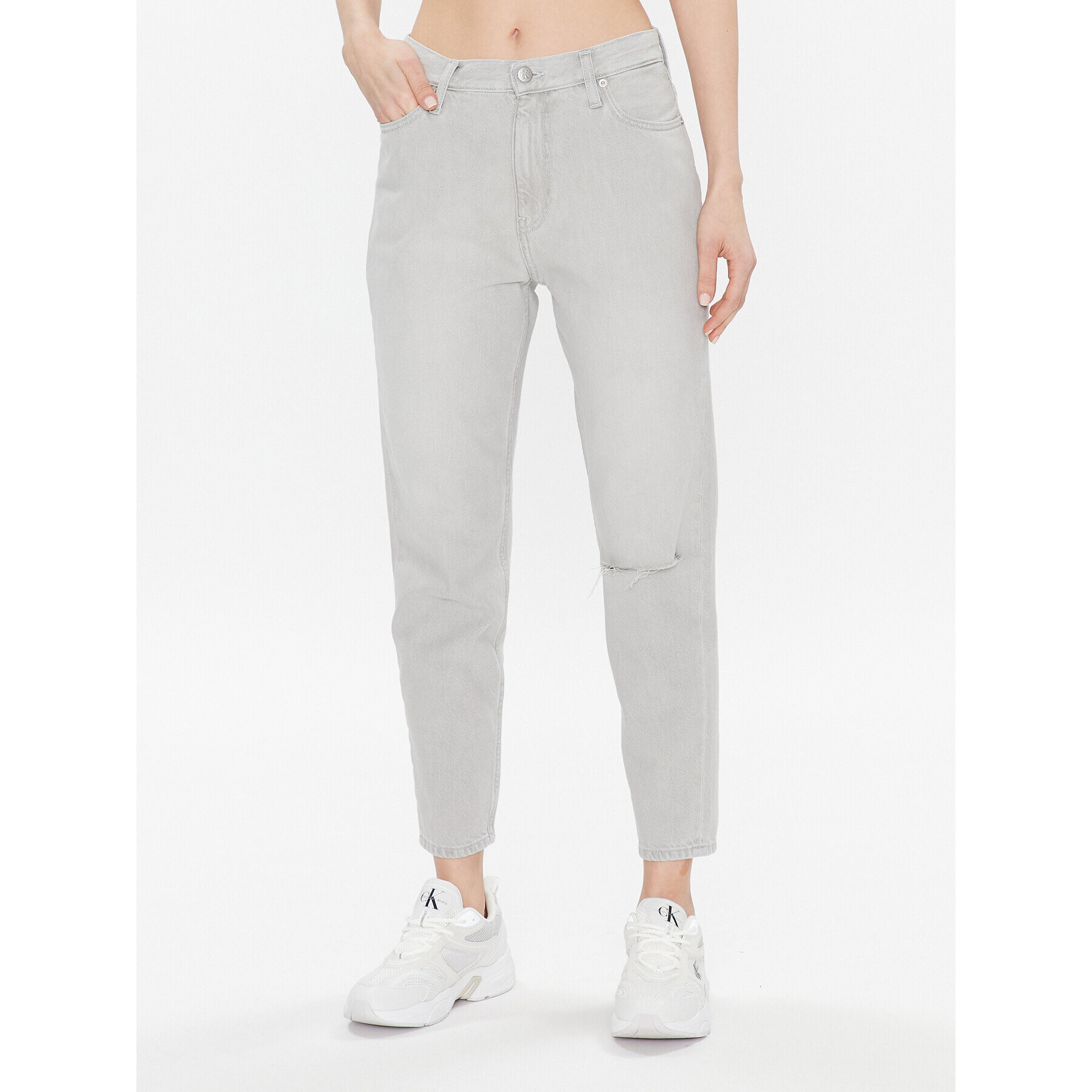 Calvin Klein Jeans Дънки J20J220607 Сив Mom Fit - Pepit.bg