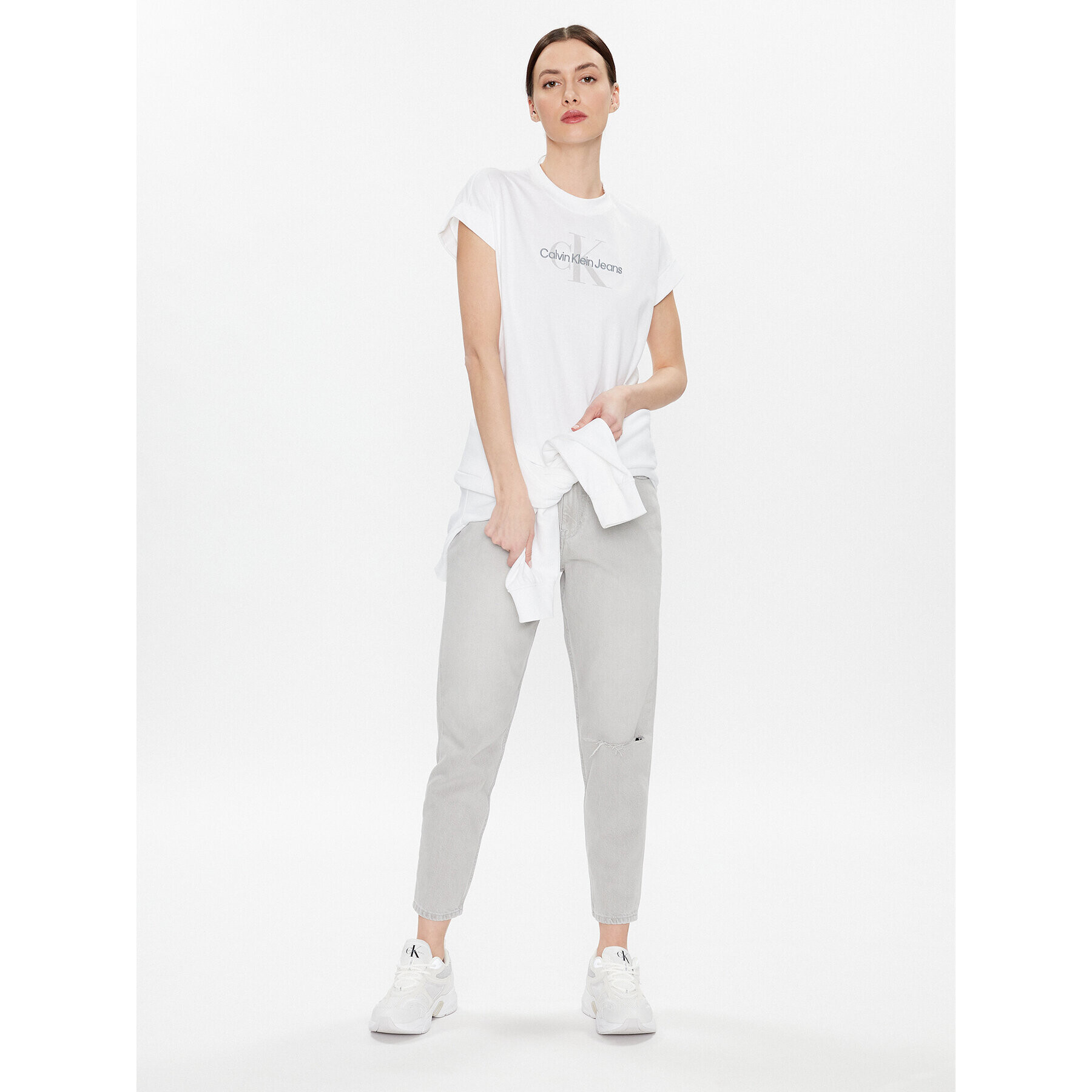 Calvin Klein Jeans Дънки J20J220607 Сив Mom Fit - Pepit.bg